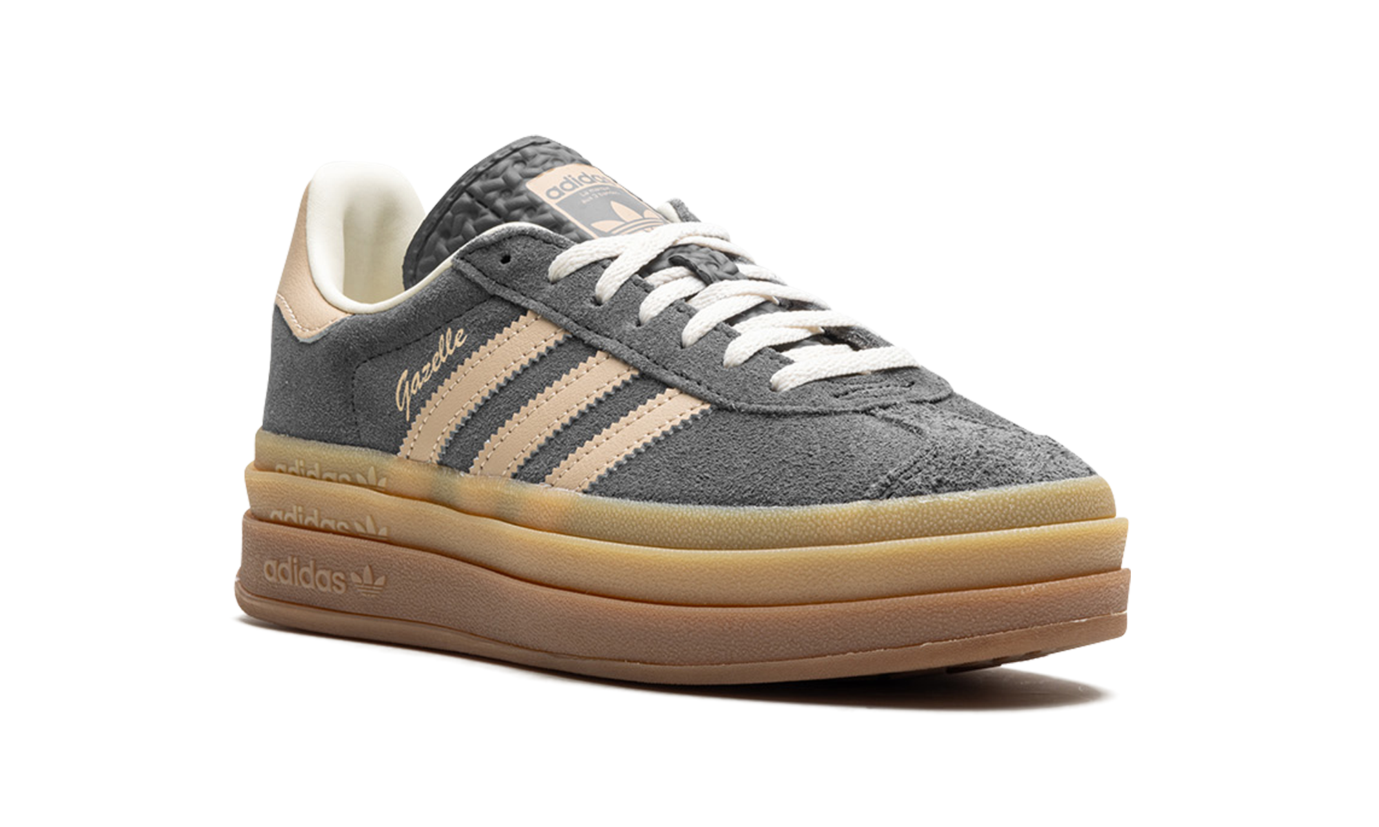 adidas gazelle bold grey magic beige gum women s+IE0428+diagnol right view