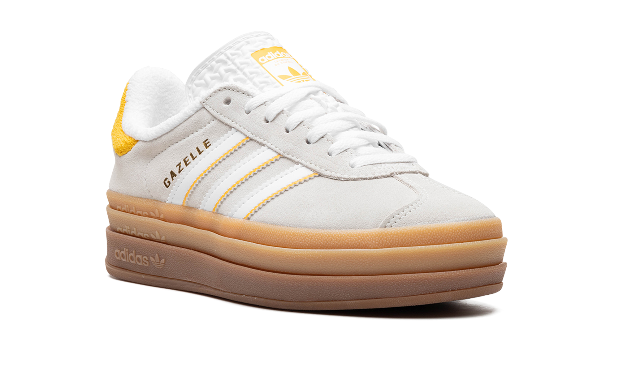adidas gazelle bold ivory bold gold women s+IH9929+diagnol right view
