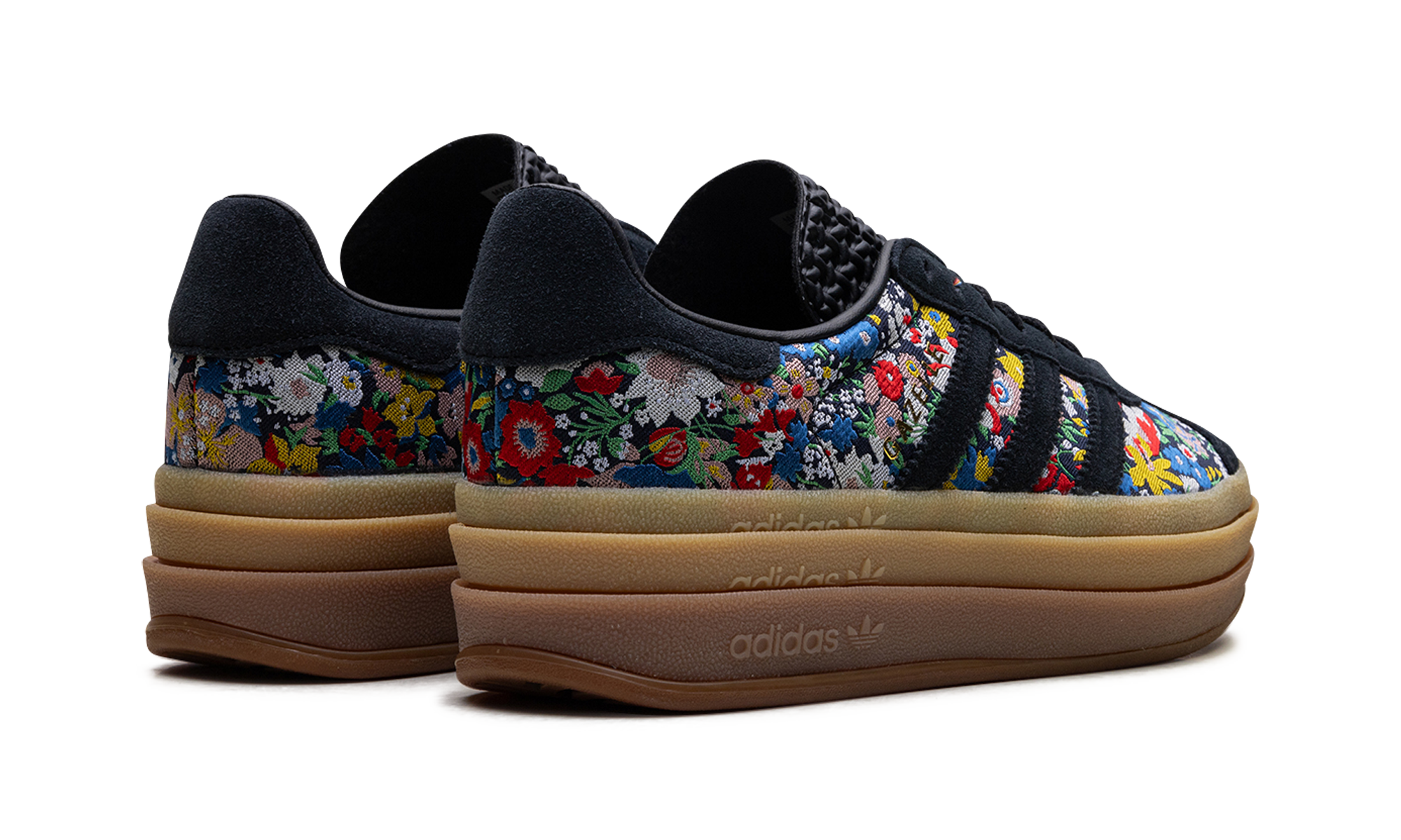 adidas gazelle bold liberty london floral embroidery women s+JI2572+diagnol right behind view