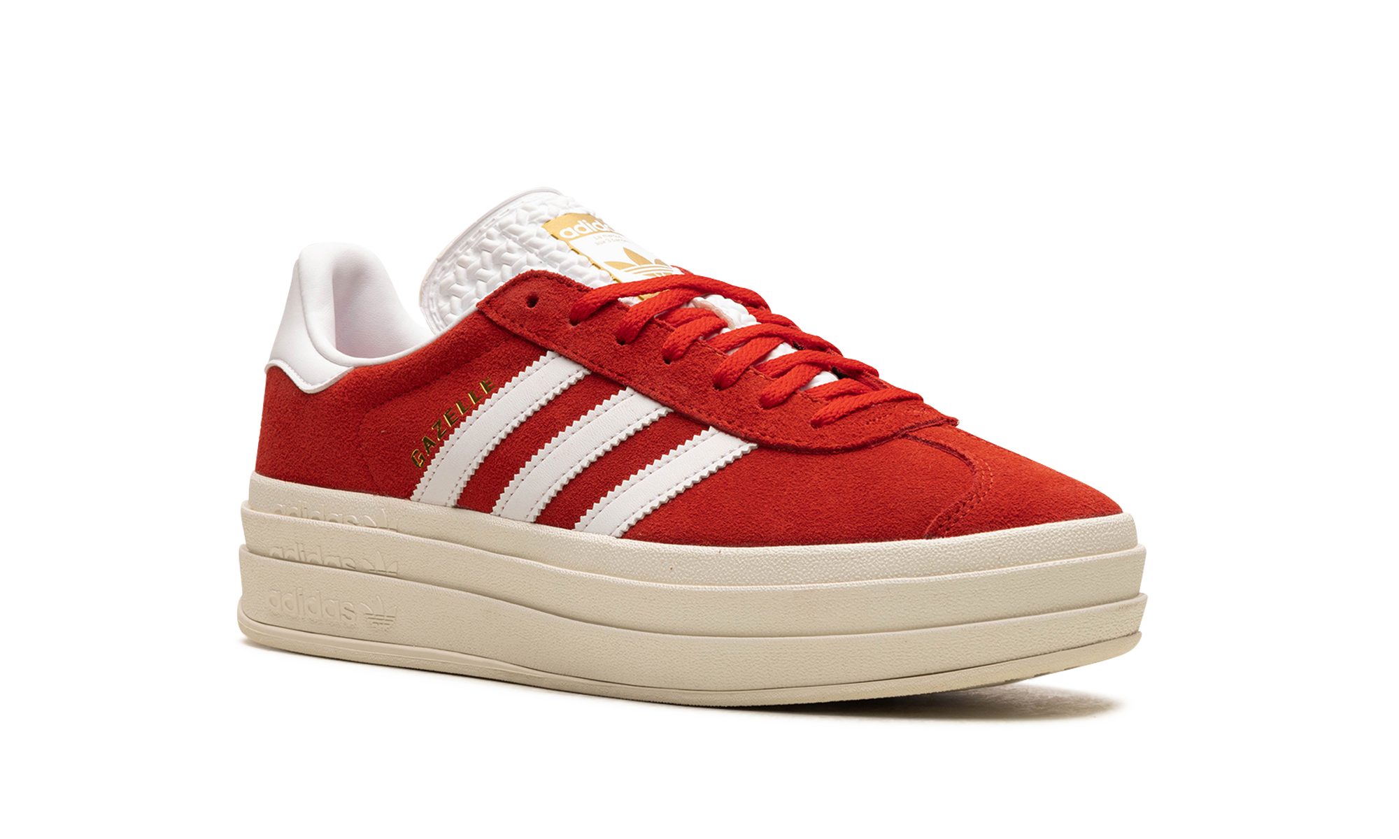 adidas gazelle bold red cloud white women s+ID6990+diagnol right view