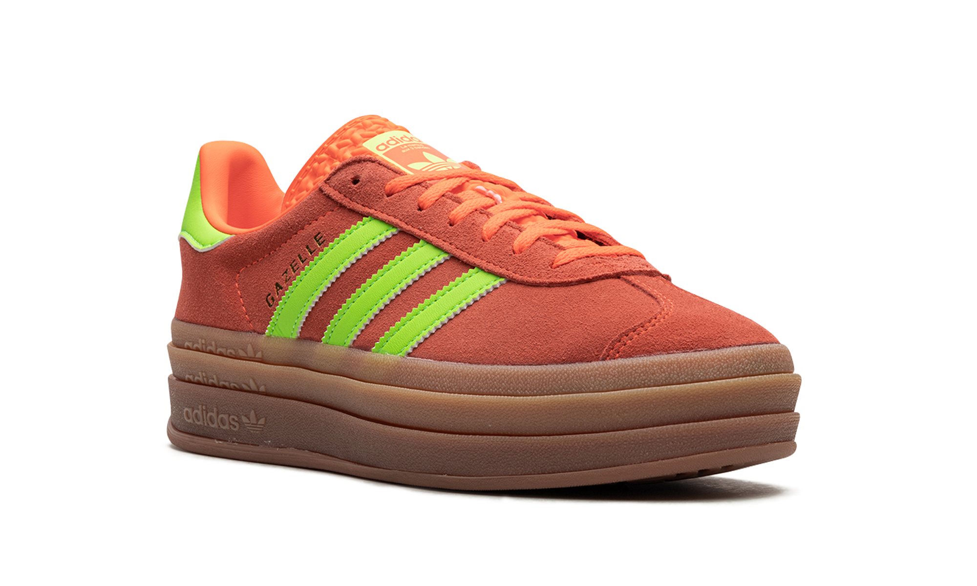 adidas gazelle bold solar orange solar green women s+H06126+diagnol right view