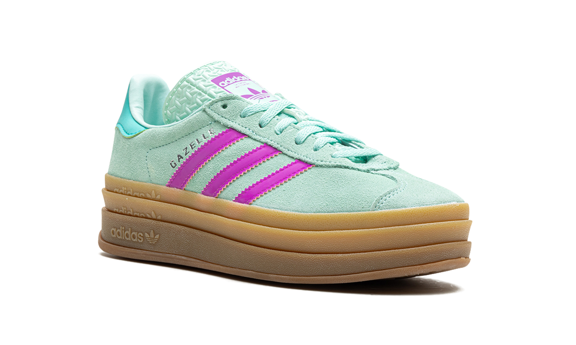 adidas gazelle bold turqoise pink kids+JI3383+diagnol right view