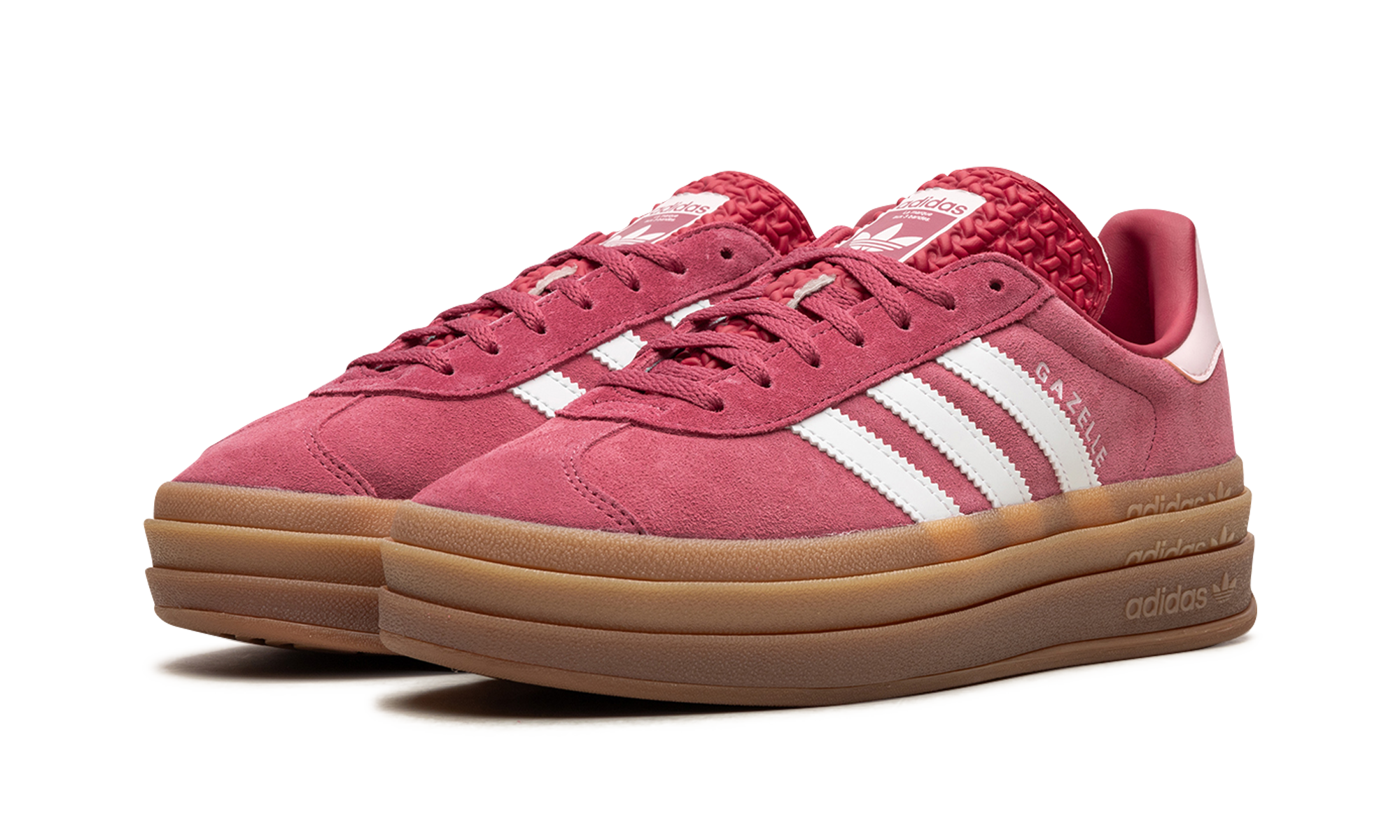 adidas gazelle bold wild pink womens+ID6997+diagnol left view
