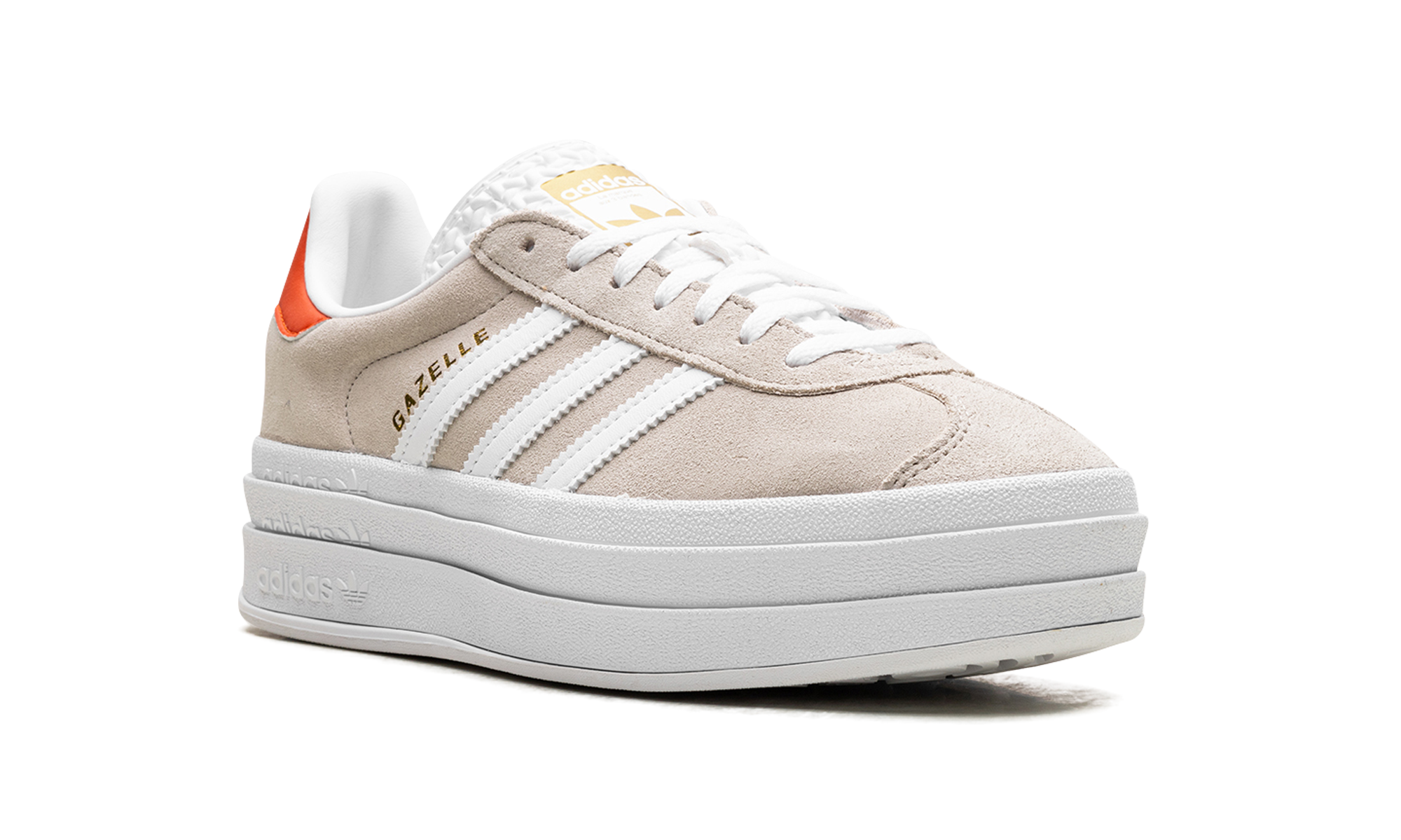 adidas gazelle bold wonder beige collegiate orange womens+IG8671+diagnol right view