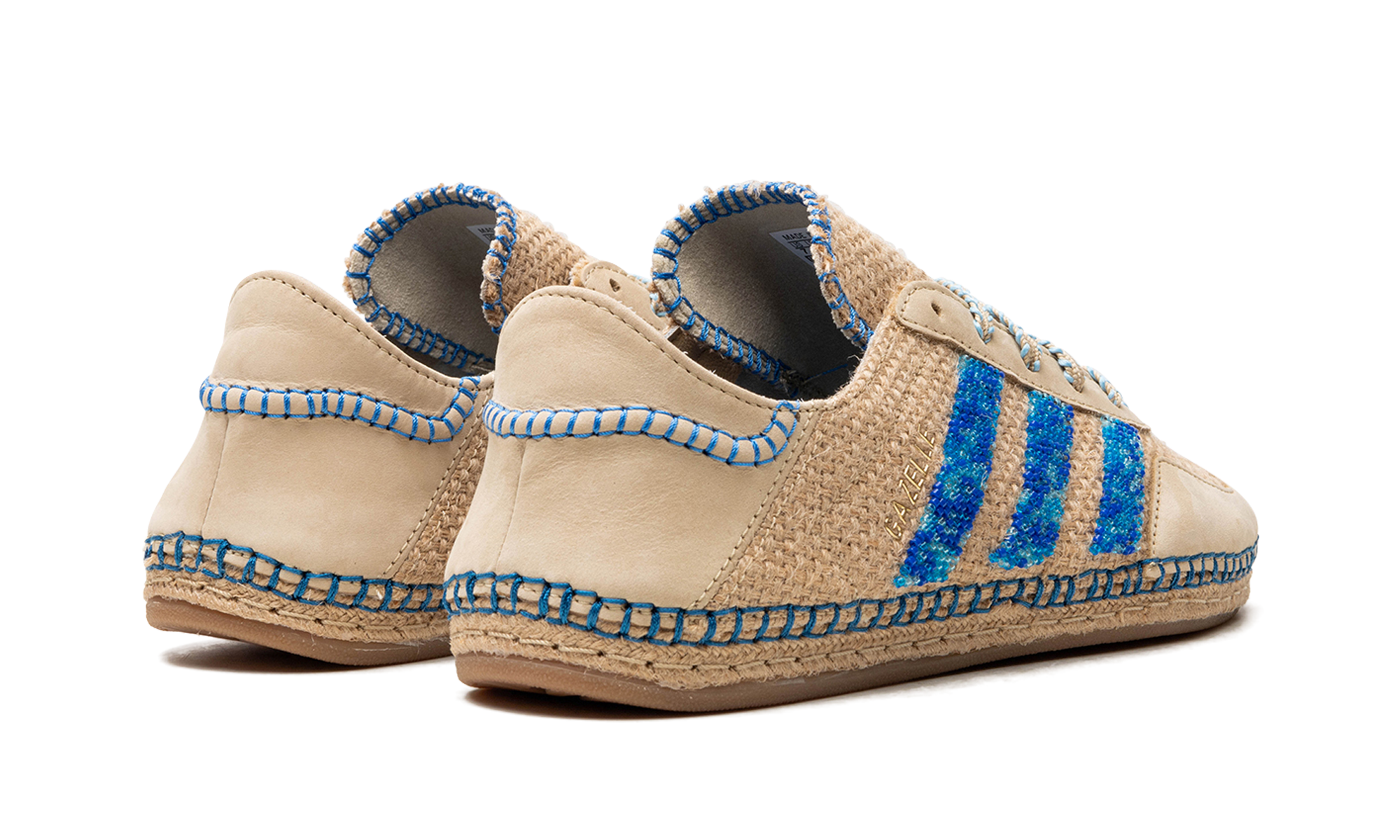 adidas gazelle clot linen khaki+IH3641+diagnol right behind view
