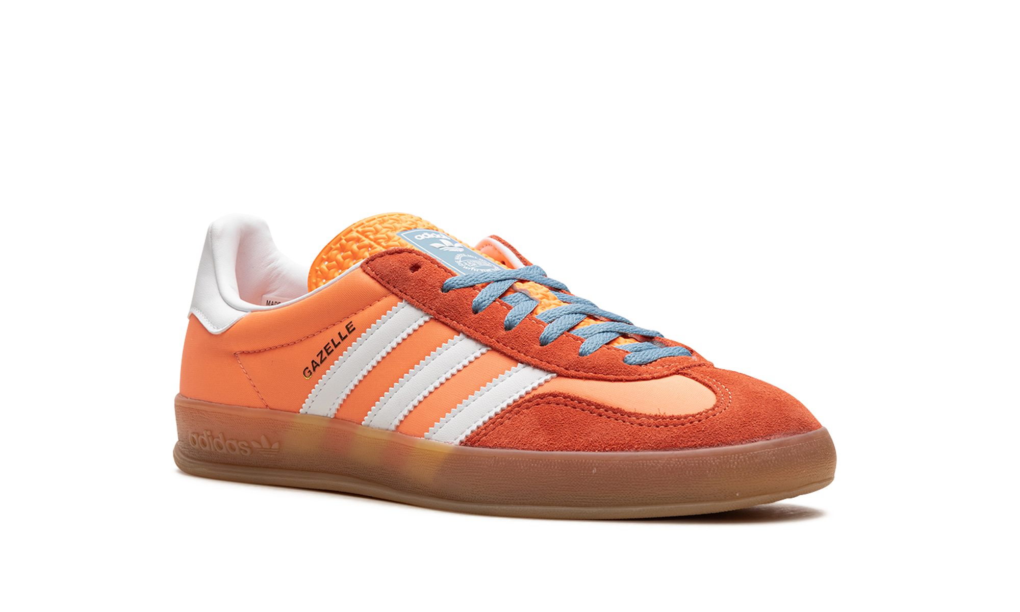 adidas gazelle indoor beam orange+HQ9016+diagnol right view