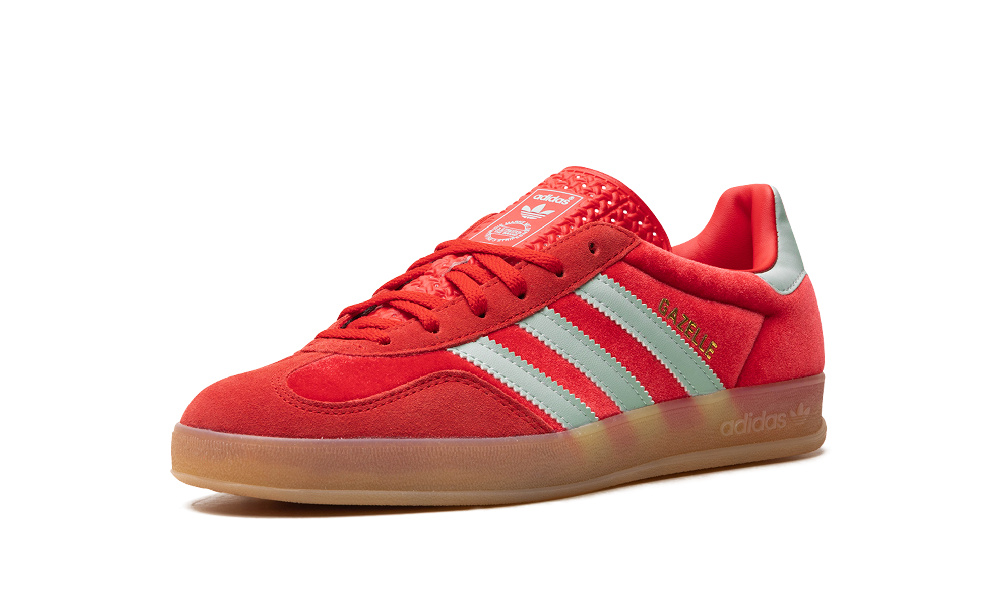 adidas gazelle indoor better scarlet hazy green women s+IG6786+left diagnol single view