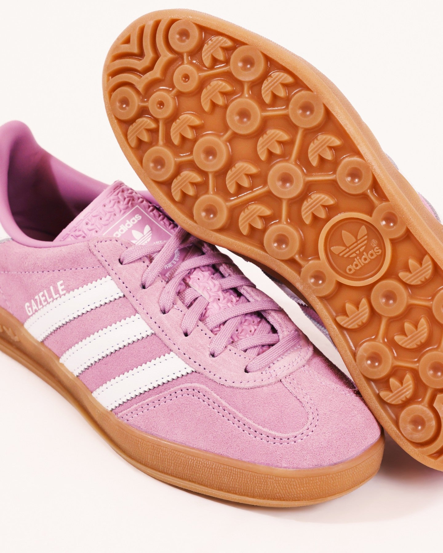 adidas Gazelle Indoor Bliss Lilac White (Women's), Lifestyle View 3, SKU JS1395