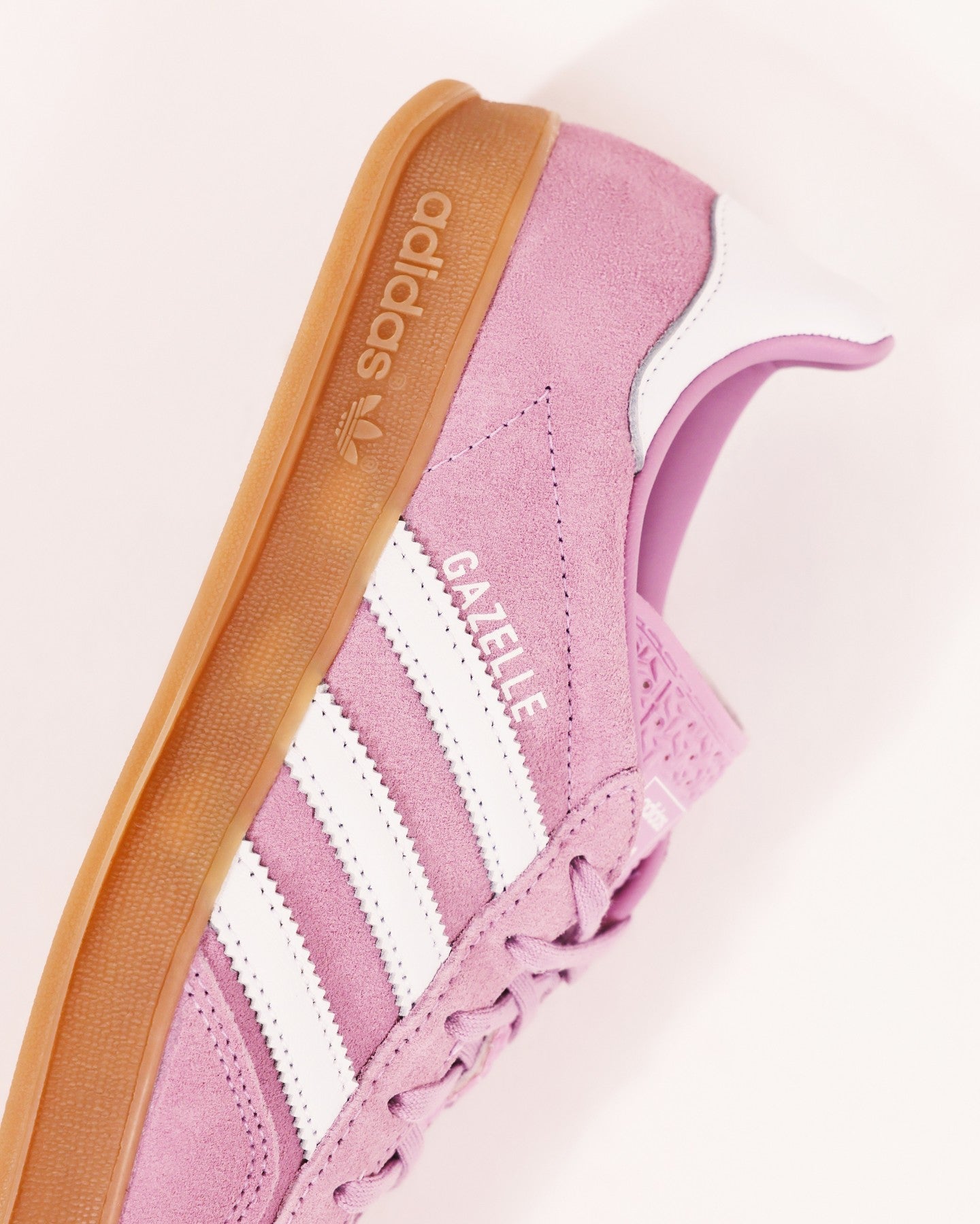 adidas Gazelle Indoor Bliss Lilac White (Women's), Lifestyle View 1, SKU JS1395