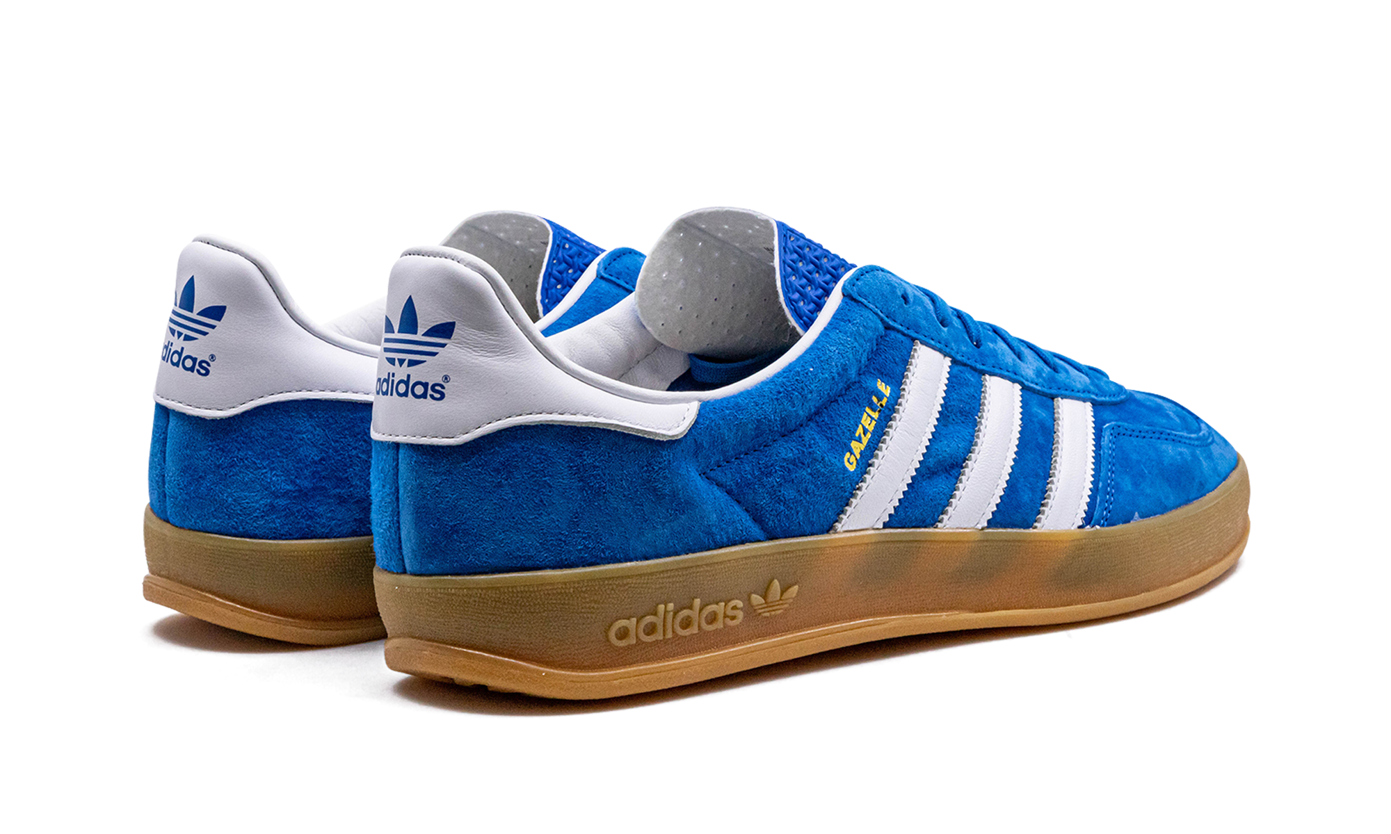 adidas gazelle indoor blue bird gum+H06260+diagnol right behind view