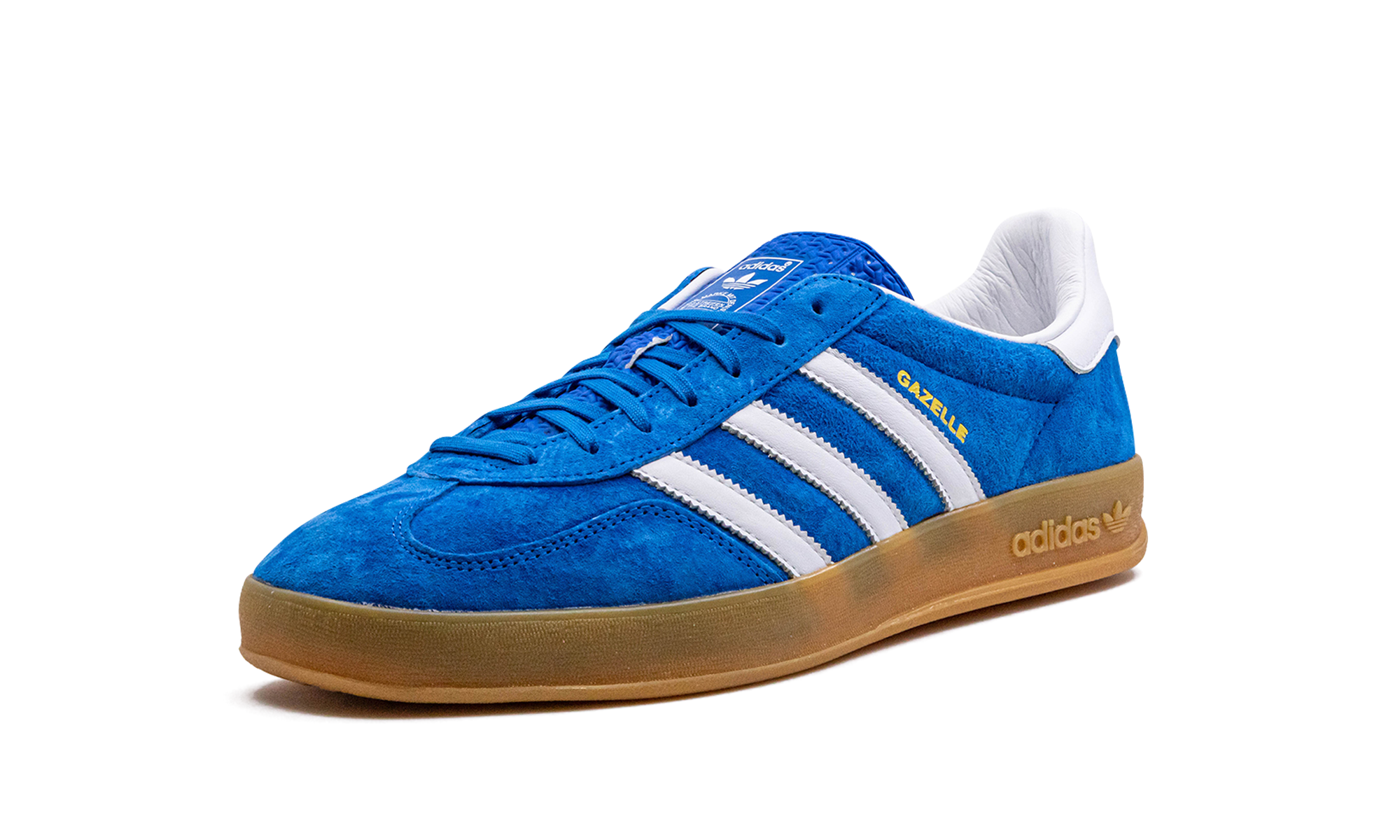 adidas gazelle indoor blue bird gum+H06260+left diagnol single view