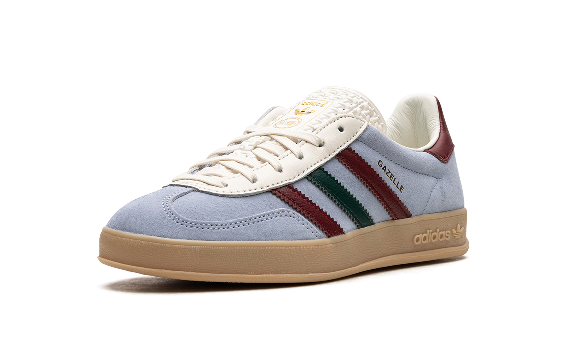 adidas gazelle indoor blue dawn collegiate burgundy+IG4994+left diagnol single view