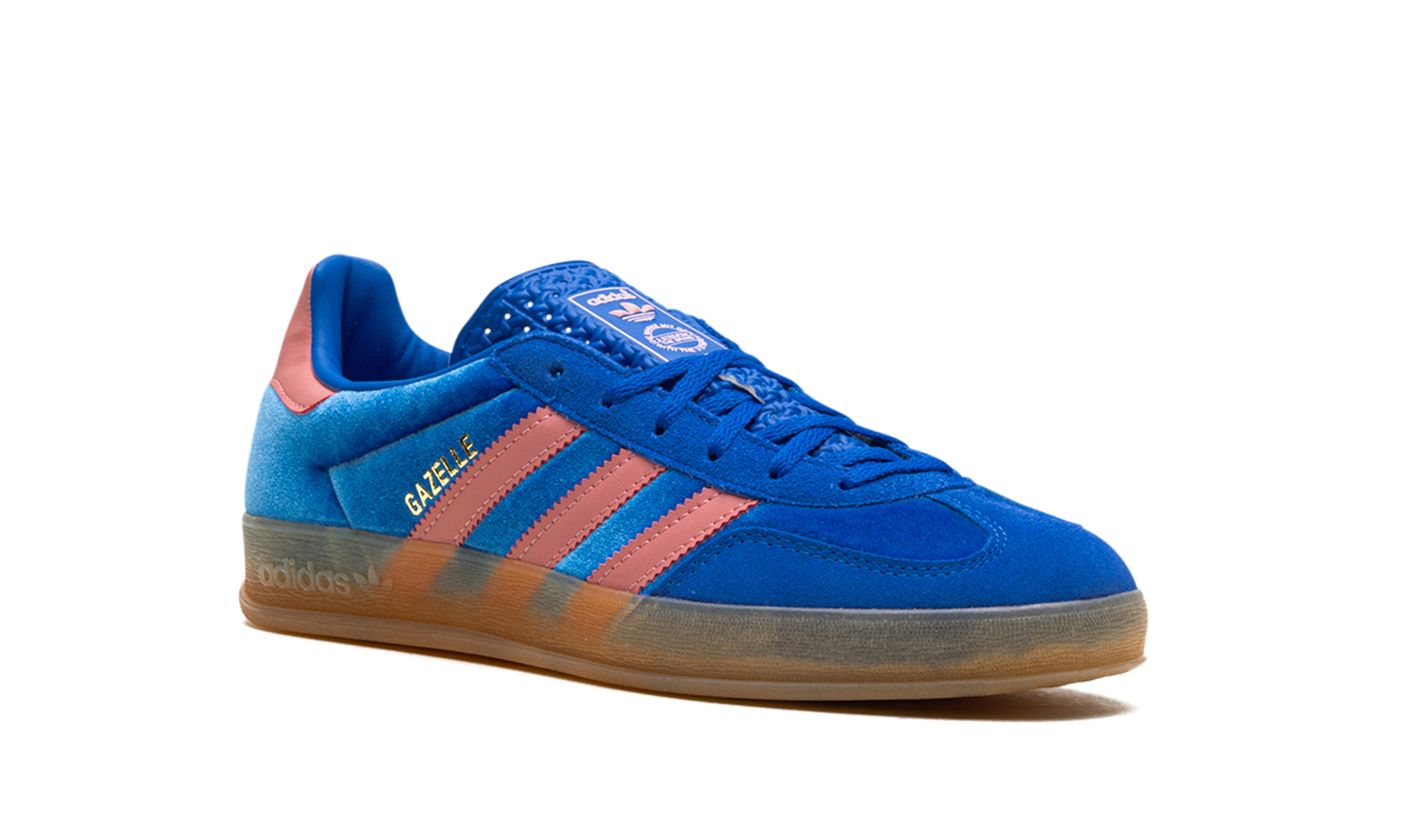 adidas gazelle indoor blue semi pink spark women s+IG6785+diagnol right view