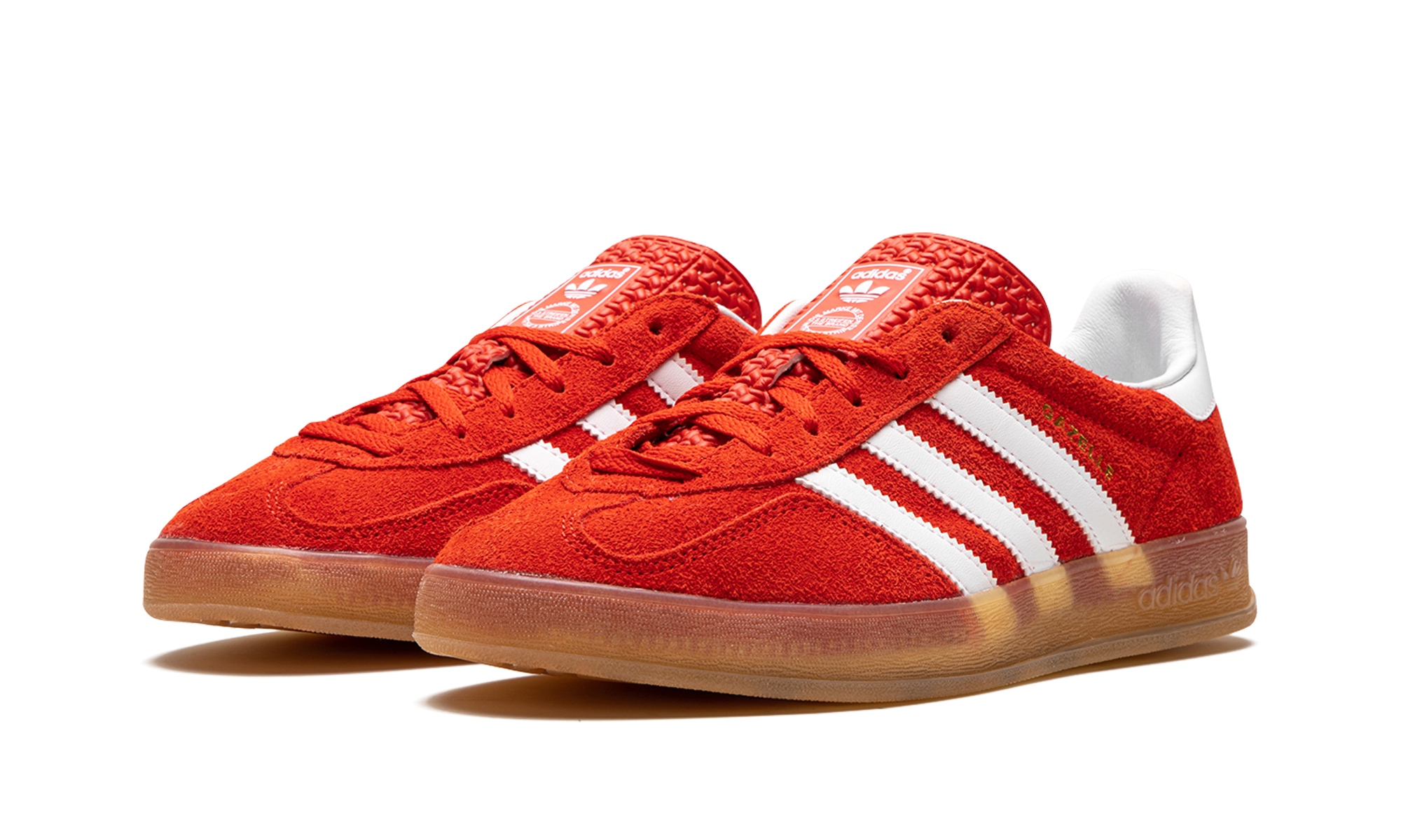 adidas gazelle indoor bold orange women s+HQ8718+diagnol left view