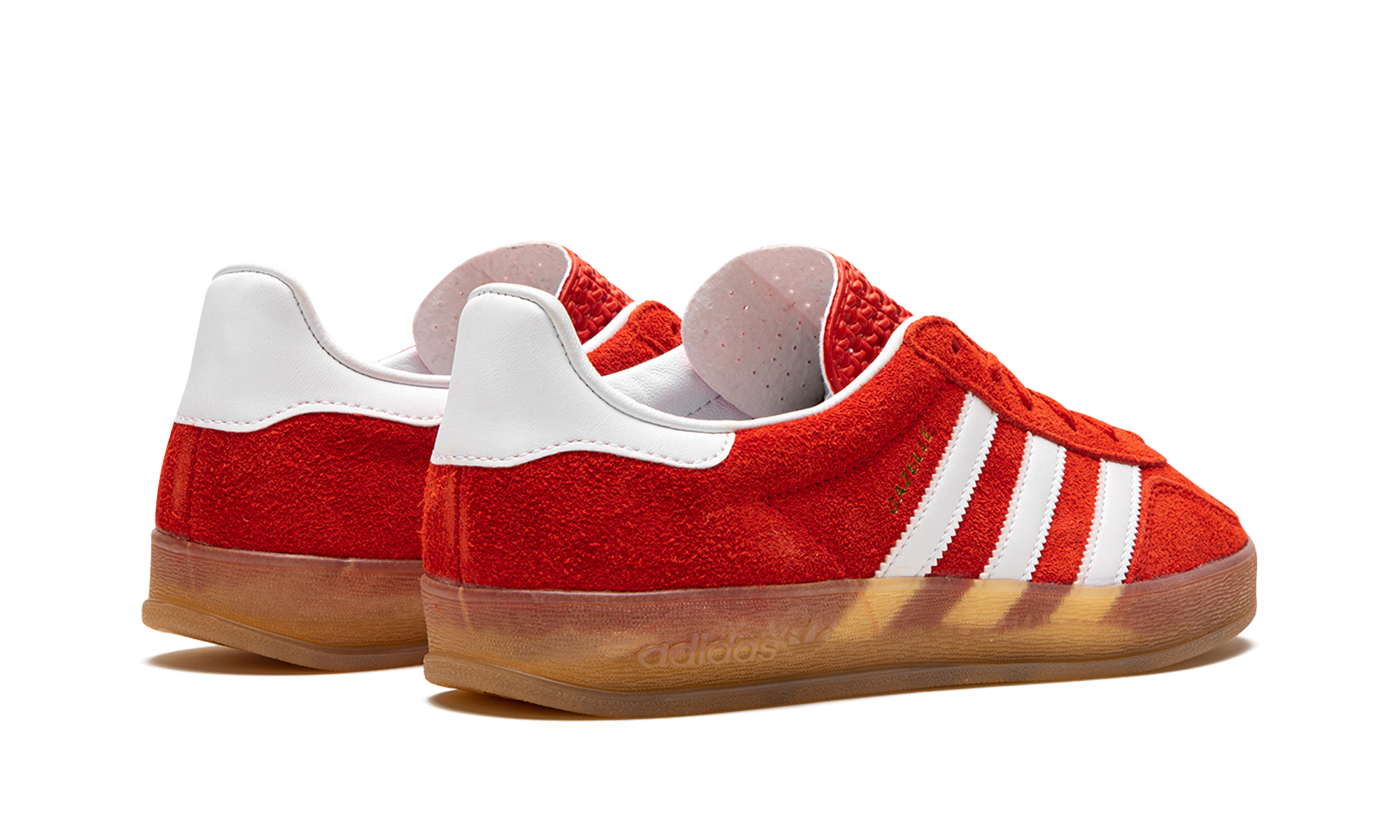 adidas gazelle indoor bold orange women s+HQ8718+diagnol right behind view