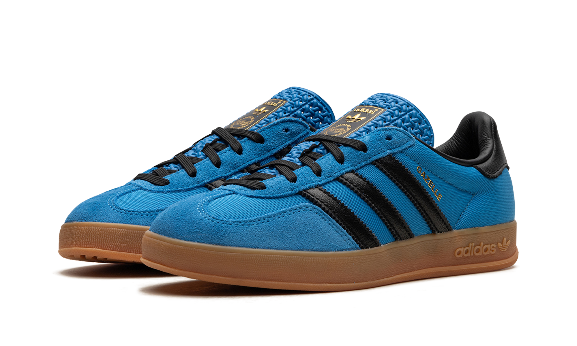 adidas gazelle indoor bright blue black gum+IG4998+diagnol left view