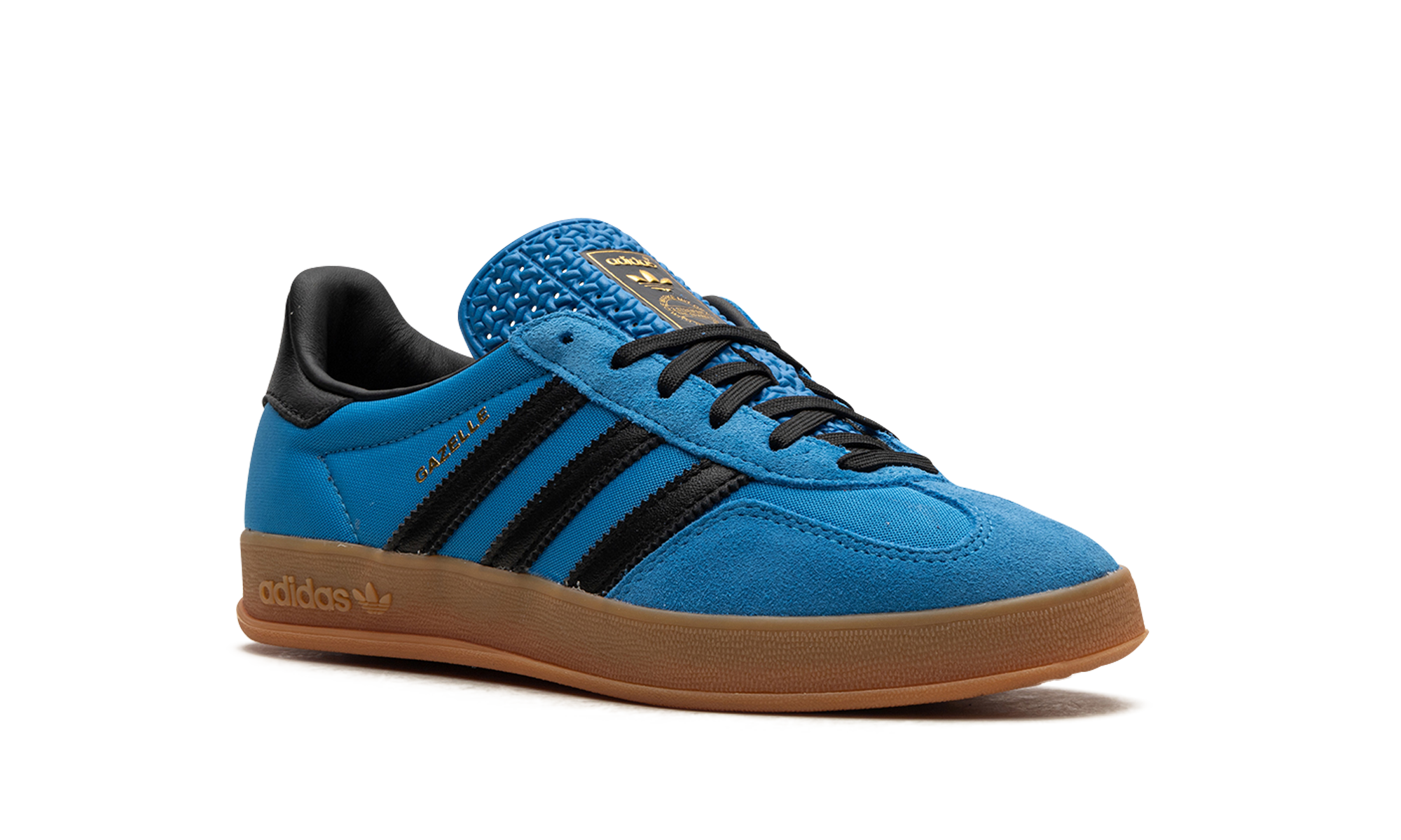 adidas gazelle indoor bright blue black gum+IG4998+diagnol right view