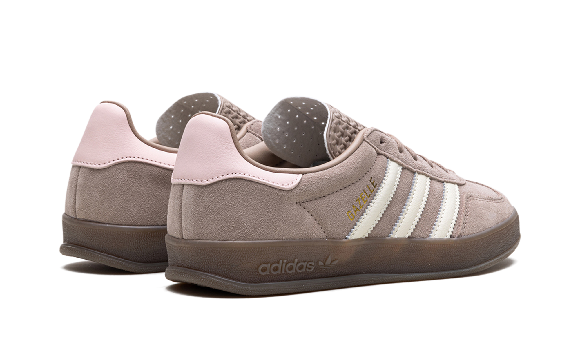 adidas gazelle indoor brown pink women s+JH6477+diagnol right behind view
