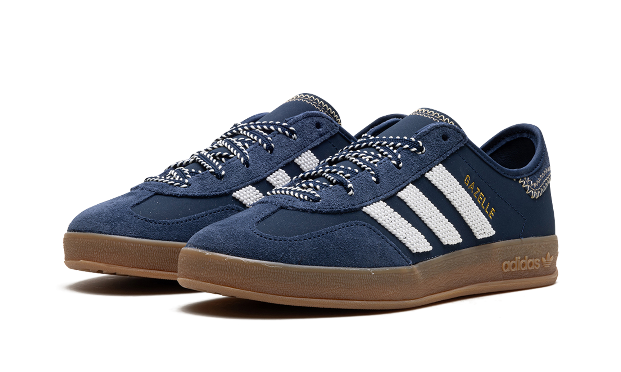 adidas gazelle indoor clot by edison chen collegiate navy+IH3725+diagnol left view