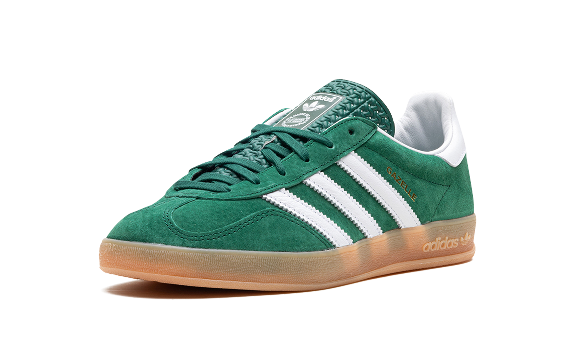 adidas gazelle indoor collegiate green gum+IG1596+left diagnol single view