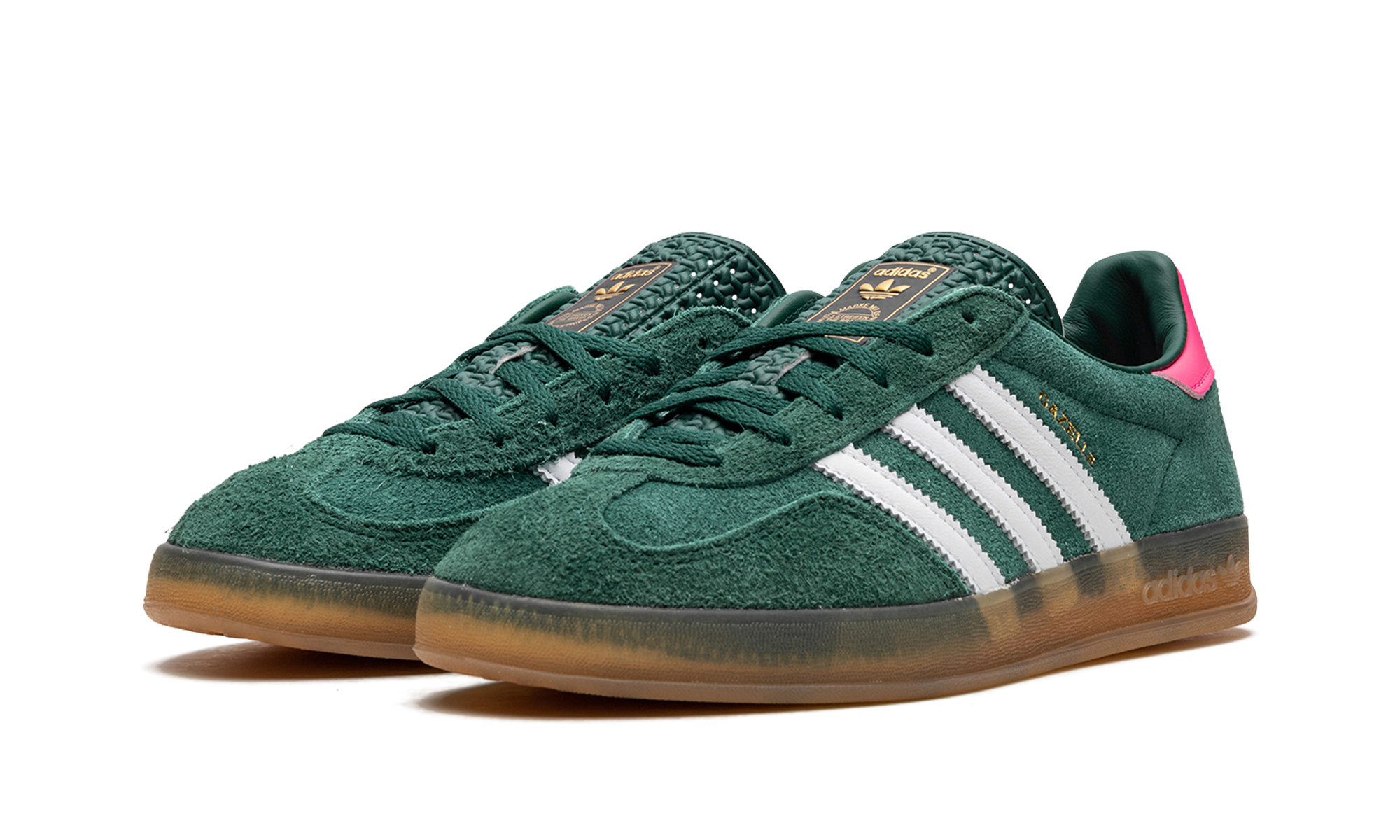 adidas gazelle indoor collegiate green lucid pink women s+IG5929+diagnol left view