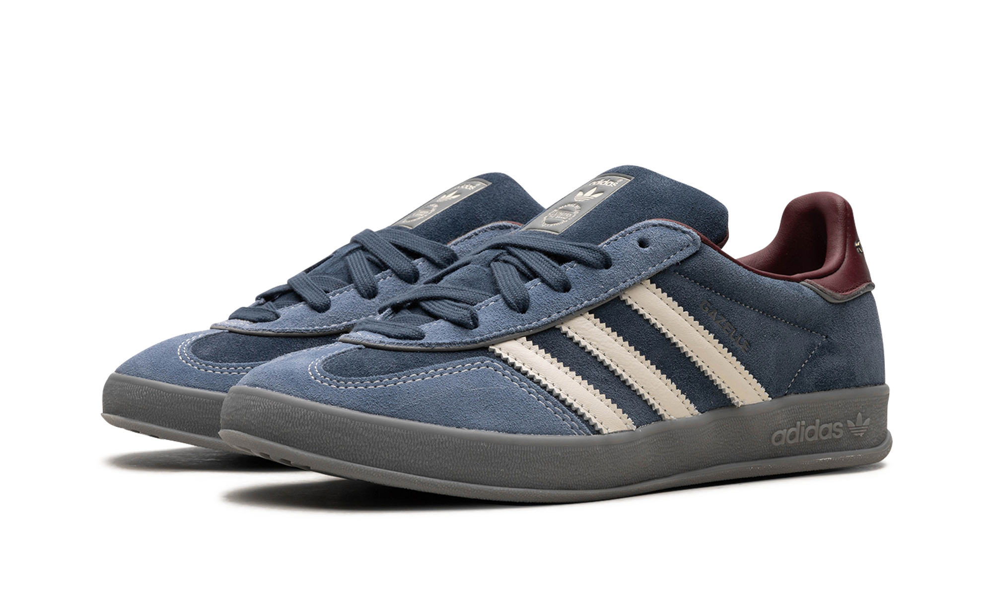 adidas gazelle indoor crew navy burgundy+ID1008+diagnol left view