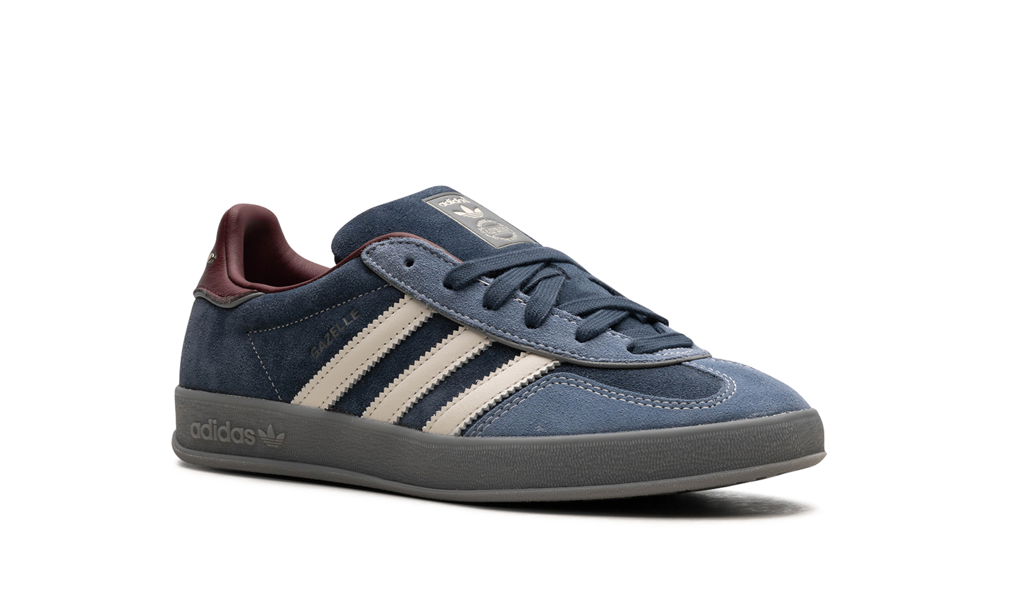 adidas gazelle indoor crew navy burgundy+ID1008+diagnol right view