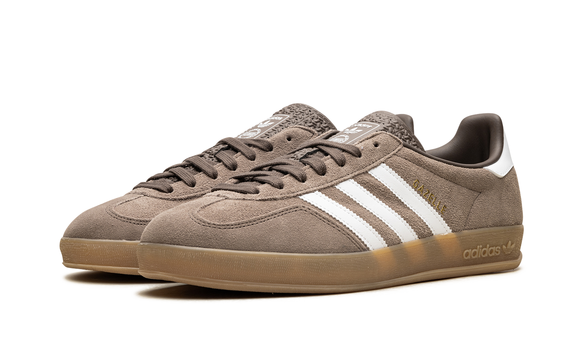 adidas gazelle indoor earth strata white gold metallic+JQ0175+diagnol left view