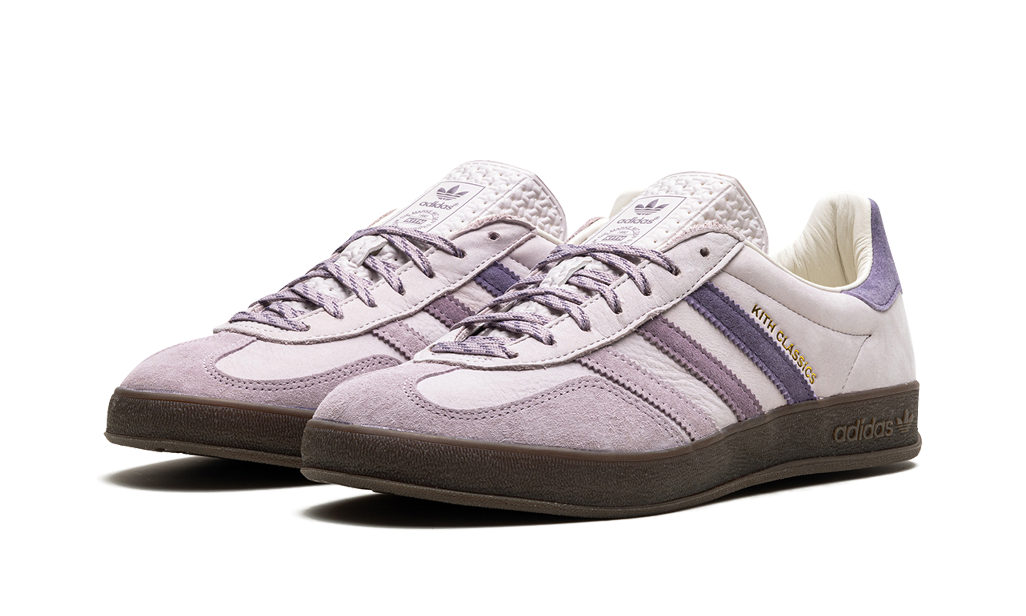 adidas gazelle indoor kith classics ash purple+IH0120+diagnol left view
