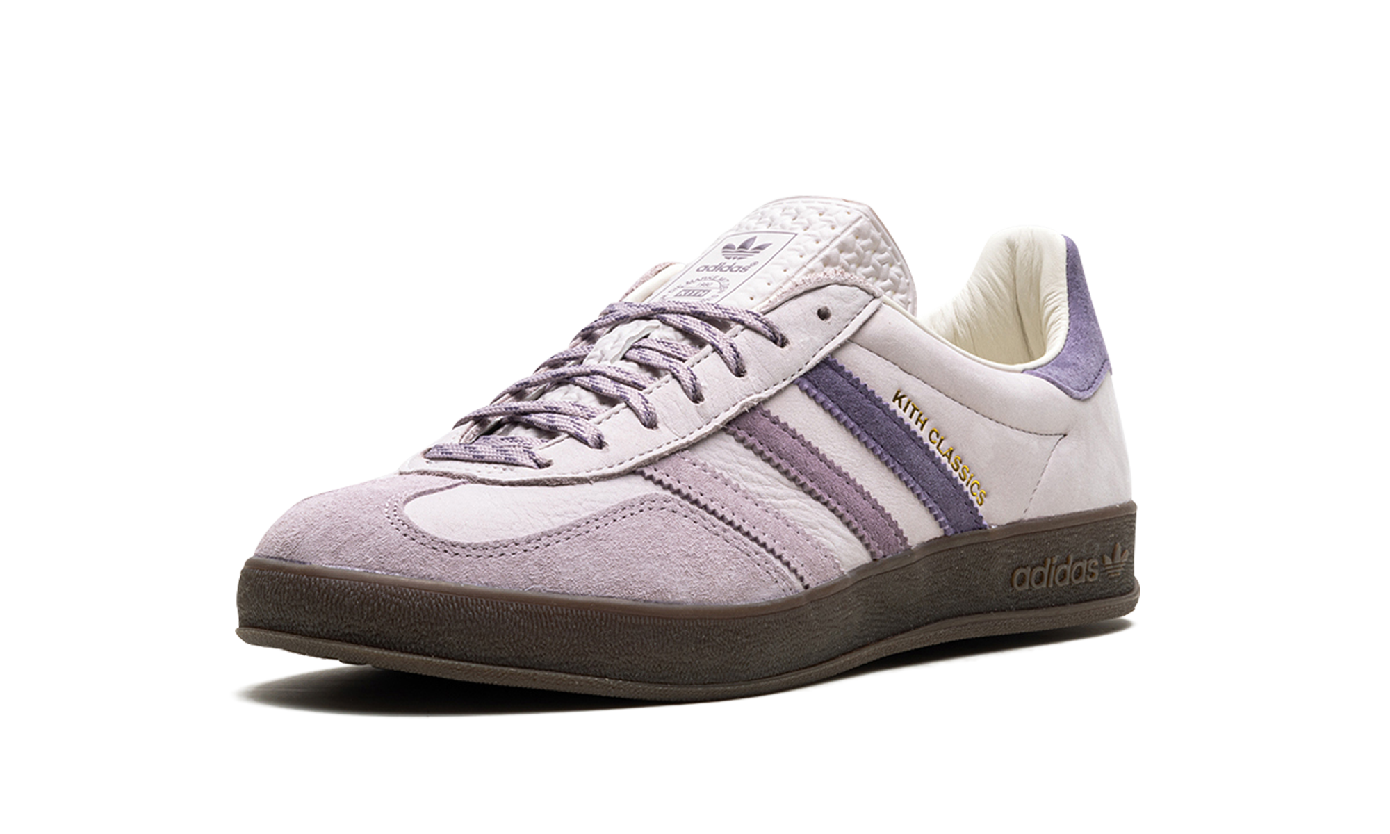 adidas gazelle indoor kith classics ash purple+IH0120+left diagnol single view