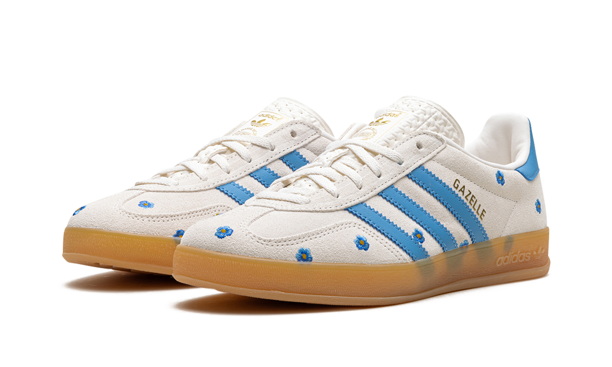 adidas gazelle indoor light blue floral women s+IF4491+diagnol left view