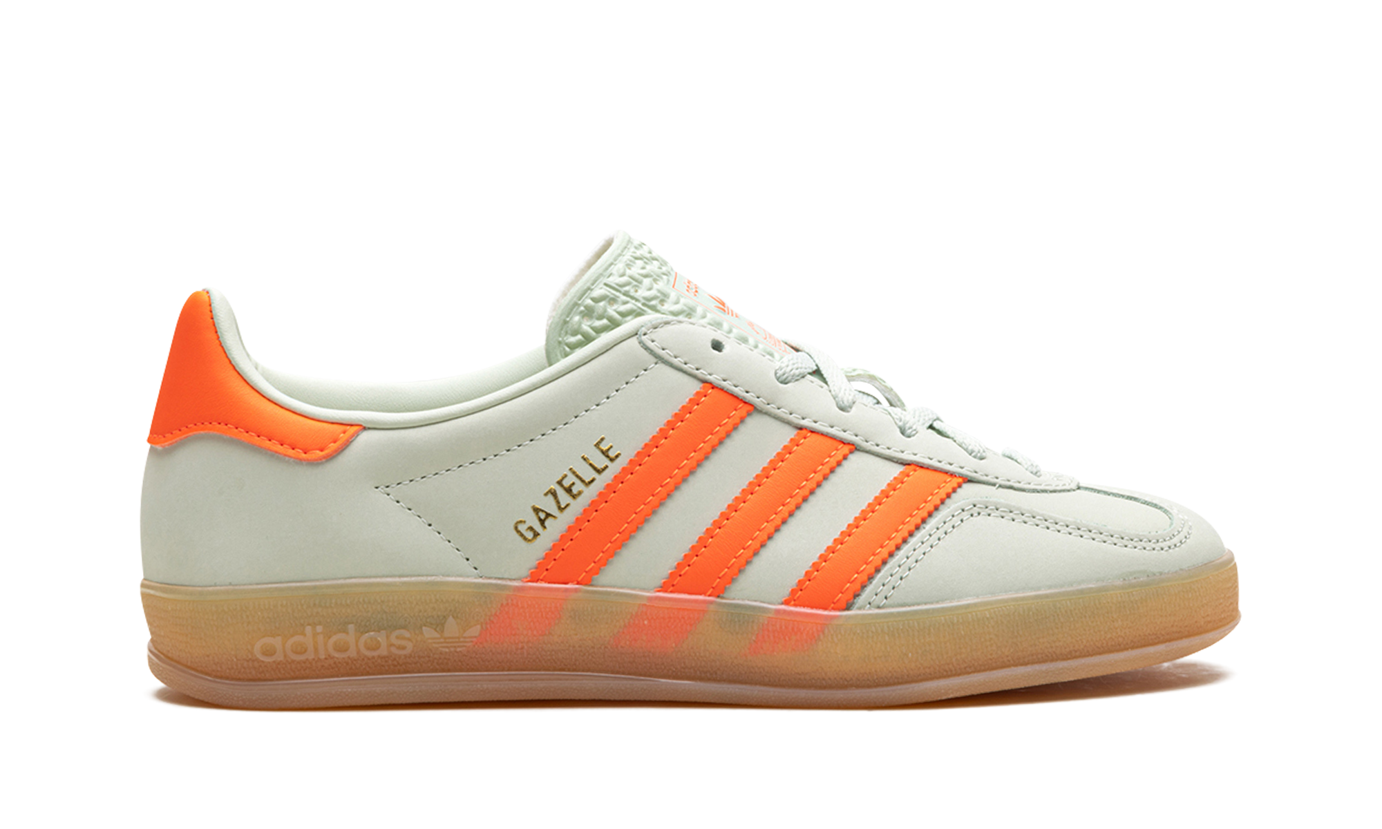 adidas gazelle indoor linen green solar orange women s+IF6982+bottom view