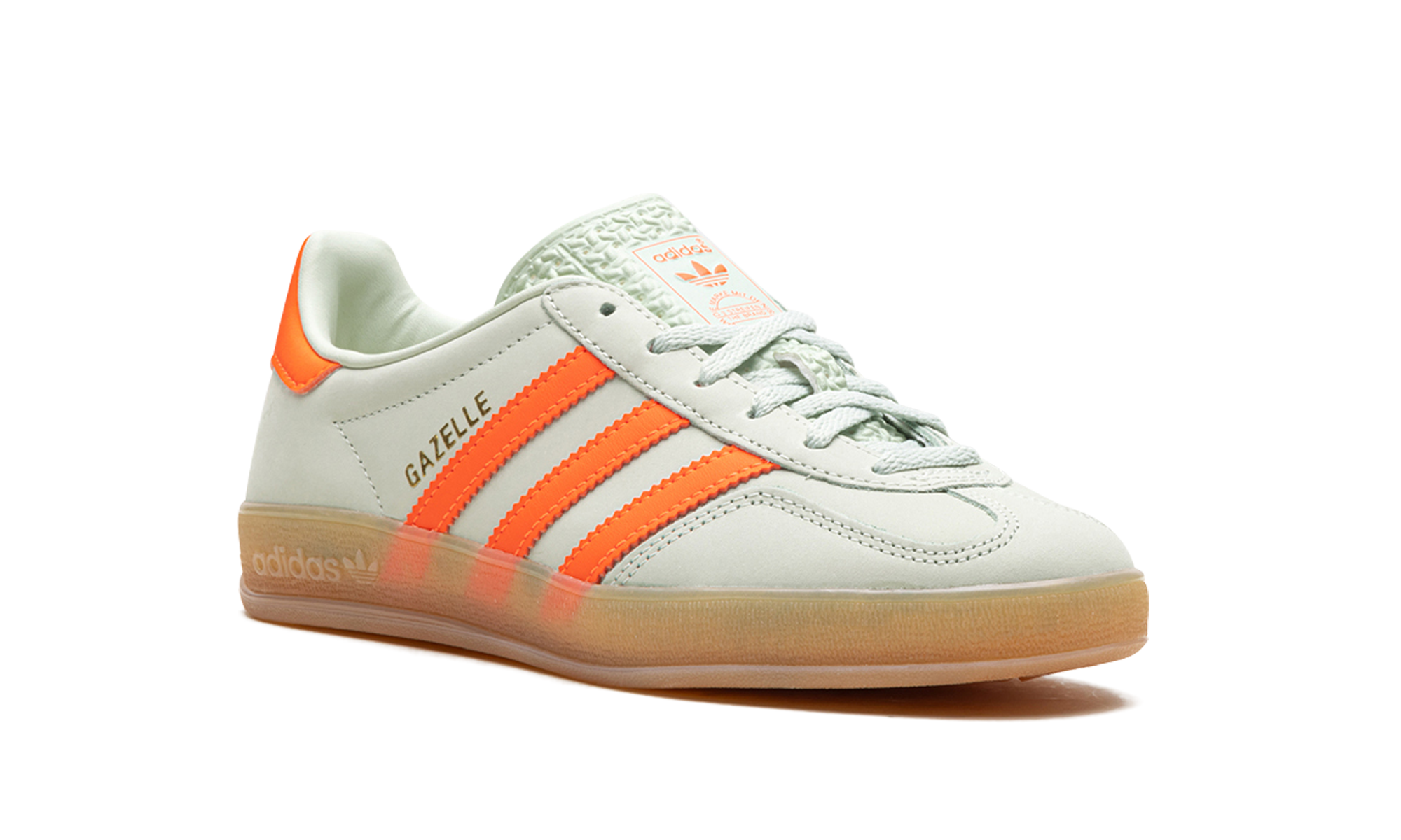 adidas gazelle indoor linen green solar orange women s+IF6982+right view