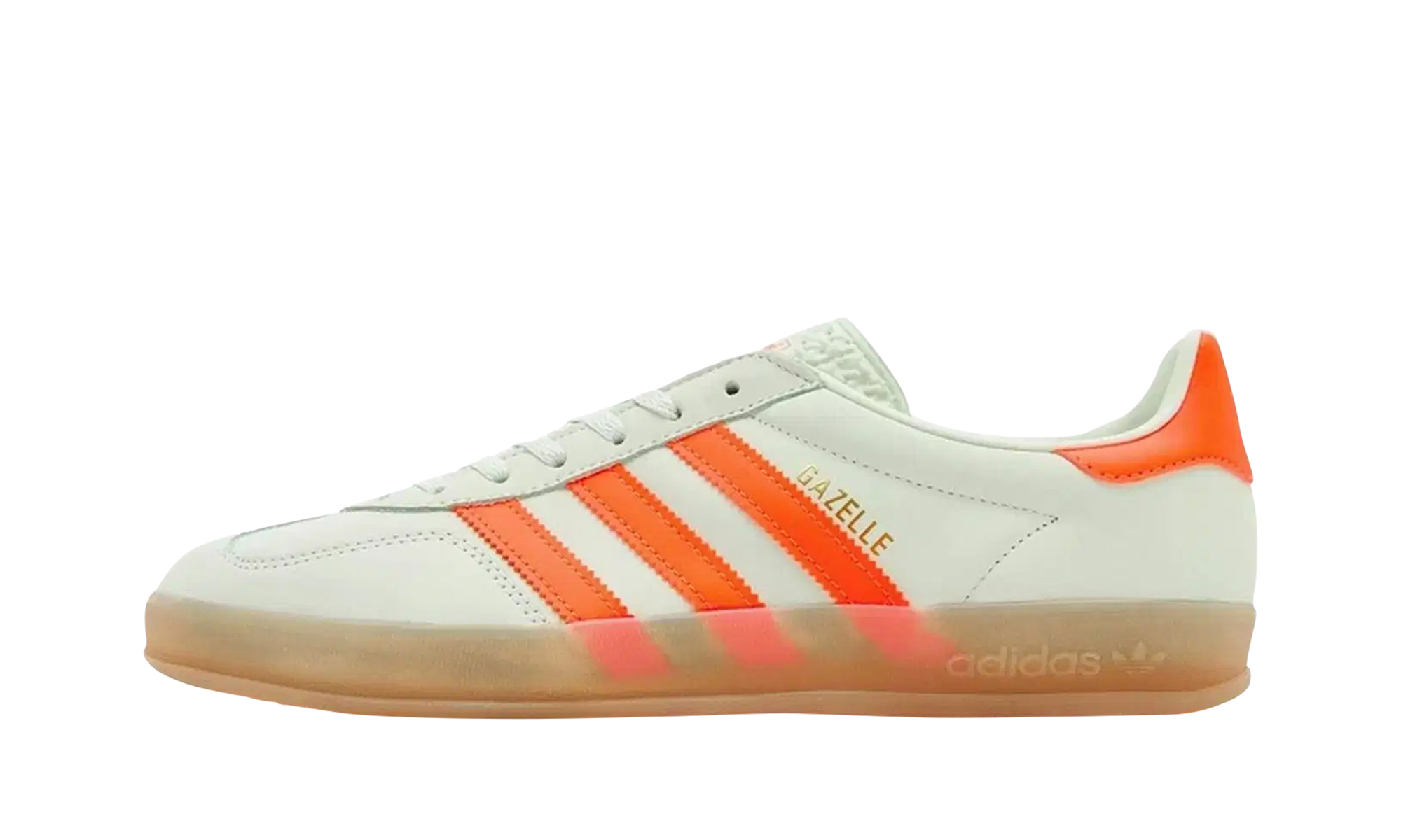 adidas gazelle indoor linen green solar orange women s+IF6982+diagnol right view