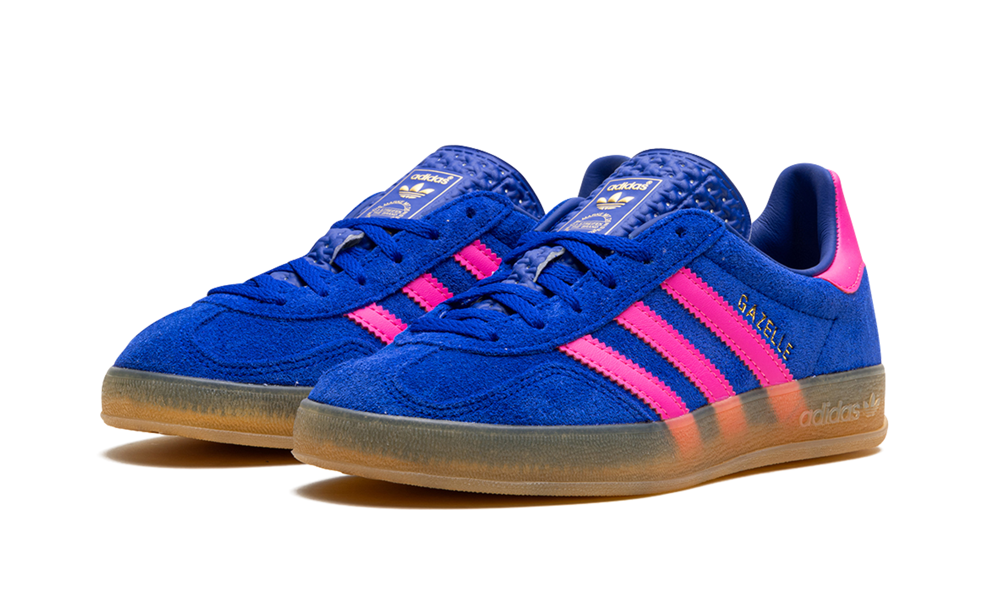 adidas gazelle indoor lucid blue pink women s+IH5931+diagnol left view