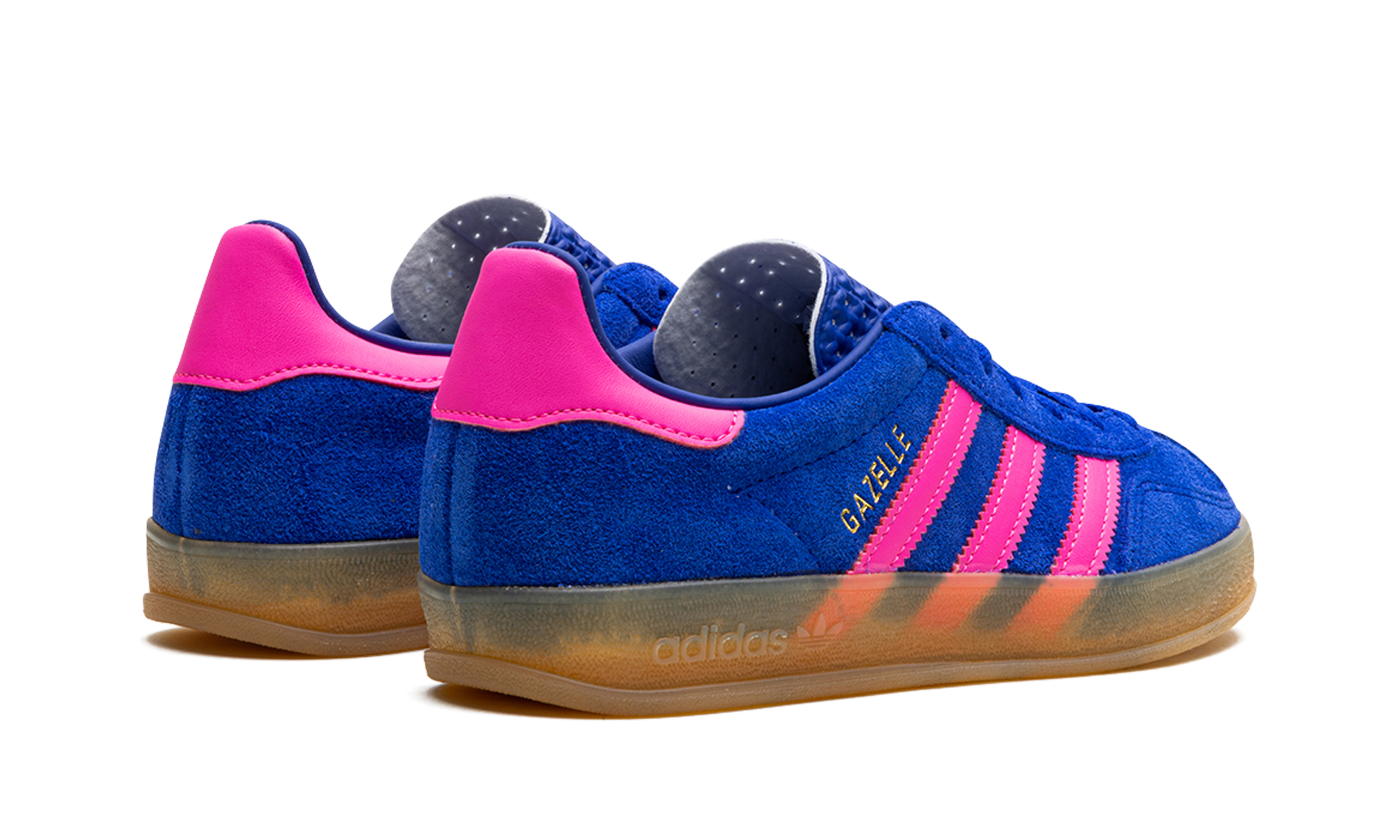 adidas gazelle indoor lucid blue pink women s+IH5931+diagnol right behind view