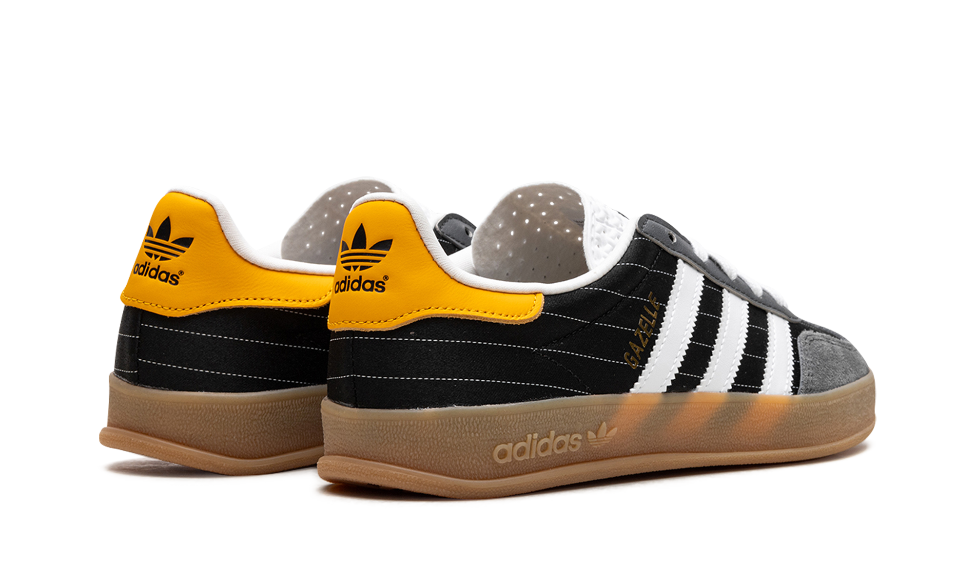 adidas gazelle indoor olympic black+IF9642+diagnol right behind view