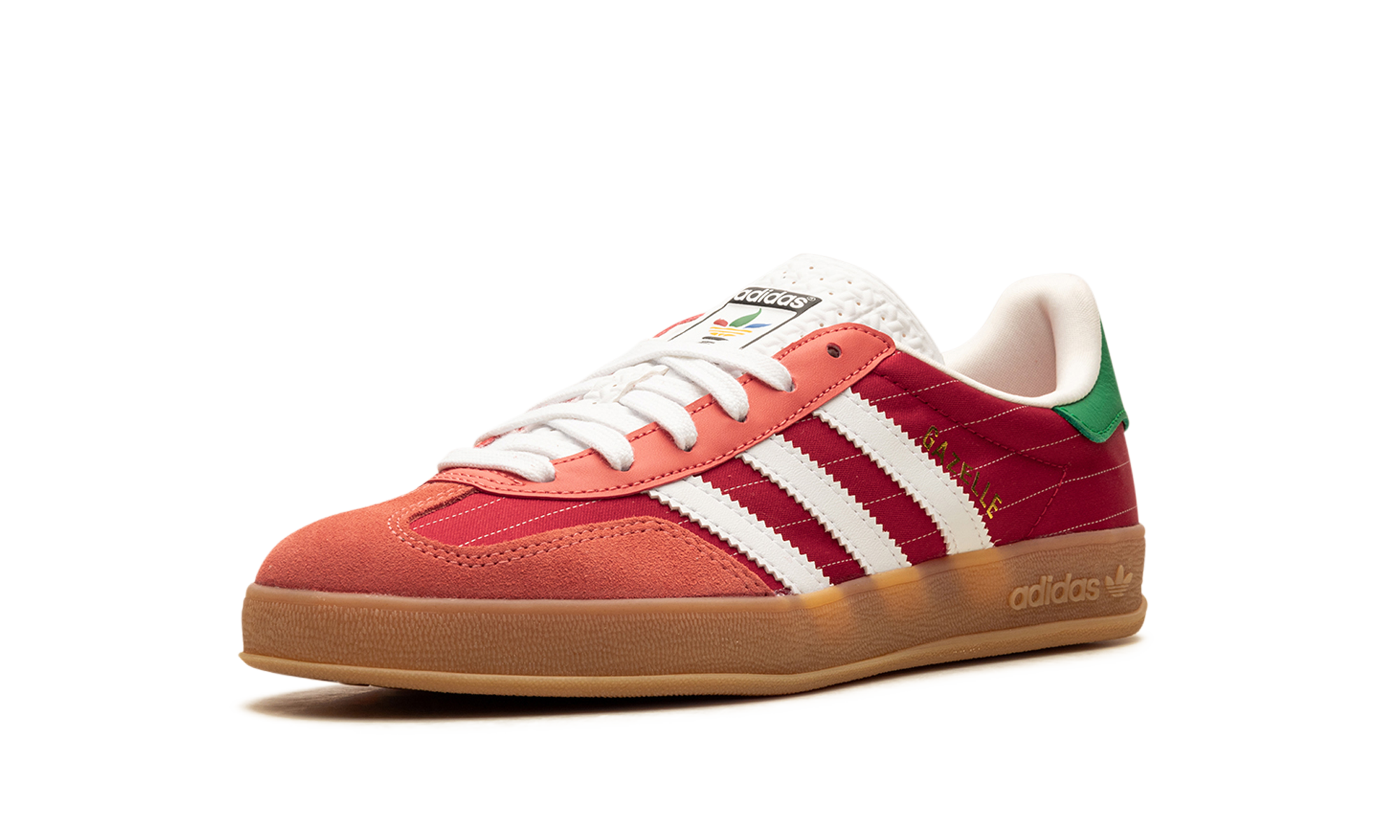 adidas gazelle indoor olympic pack better scarlet+IF9641+left diagnol single view
