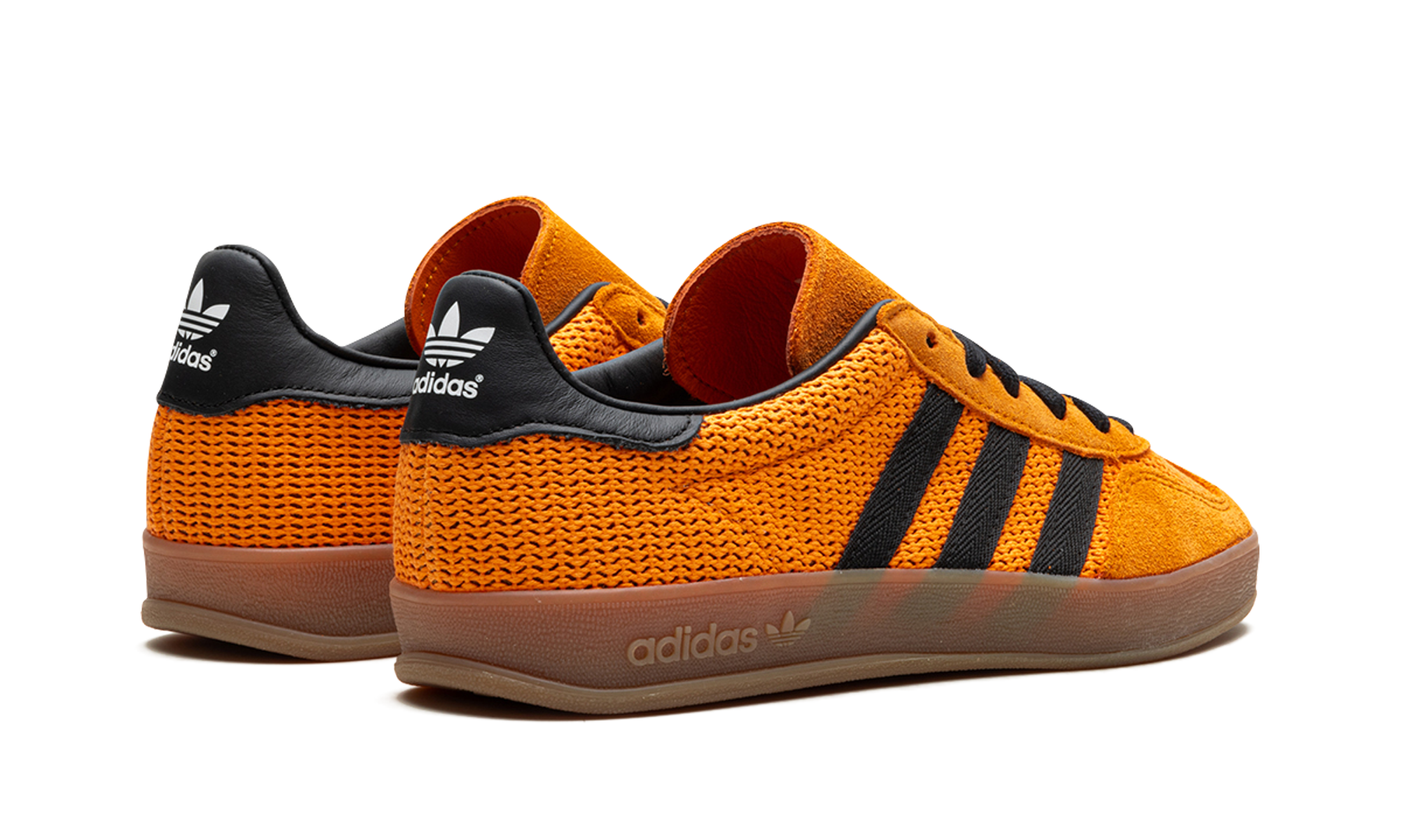 adidas gazelle indoor orange+IH4770+diagnol right behind view