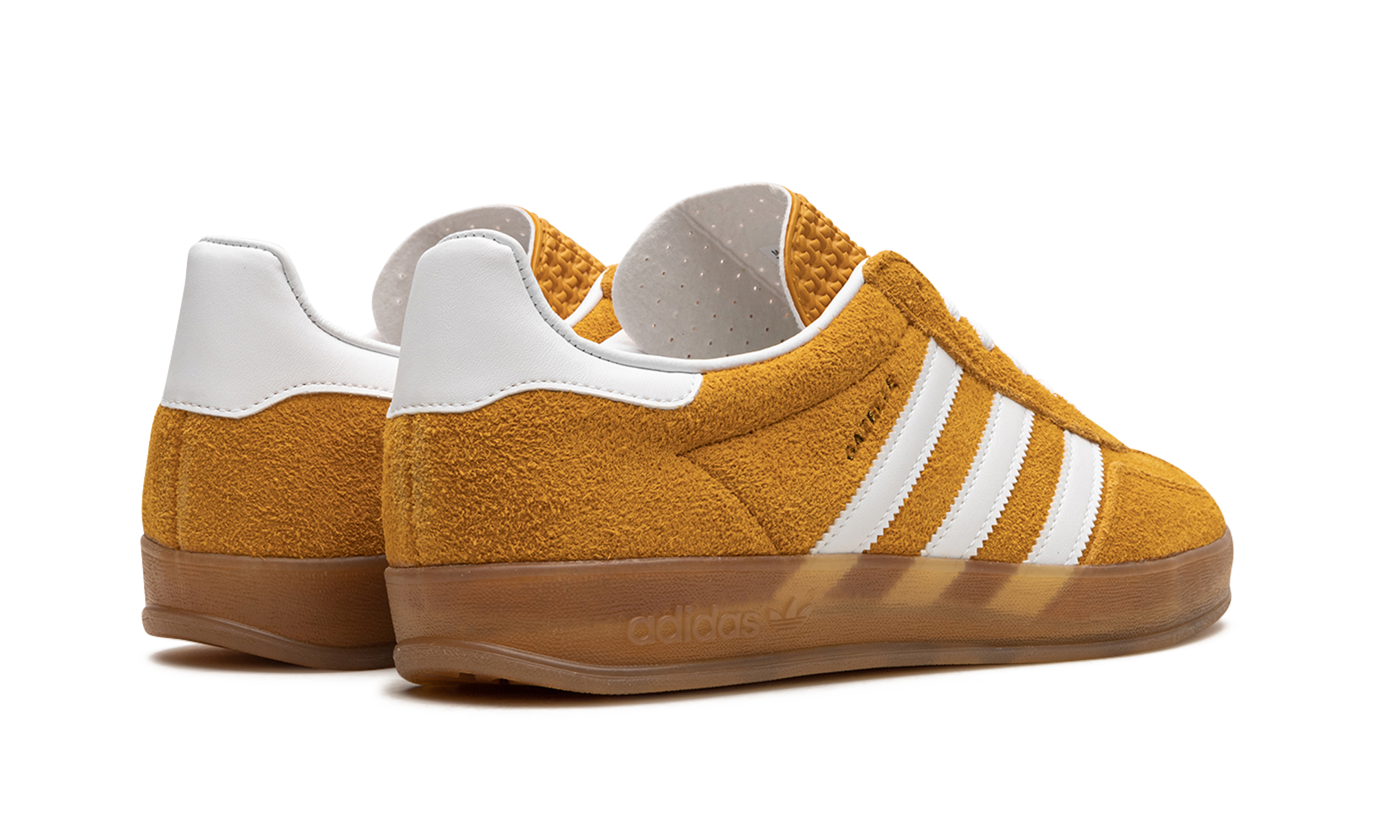 adidas gazelle indoor orange peel white women s+HQ8716+diagnol right behind view