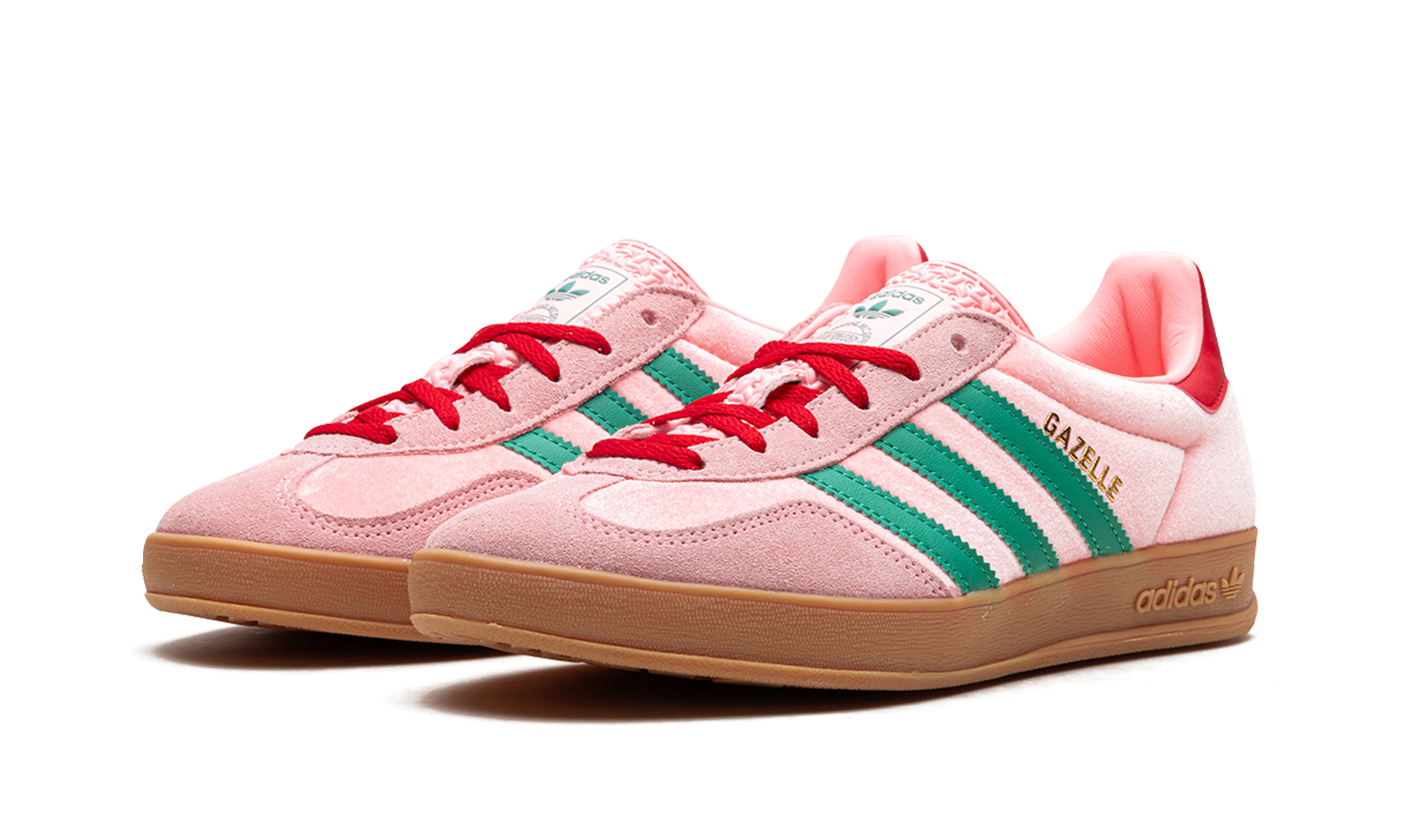 adidas gazelle indoor pink velvet women s+JI2713+diagnol left view