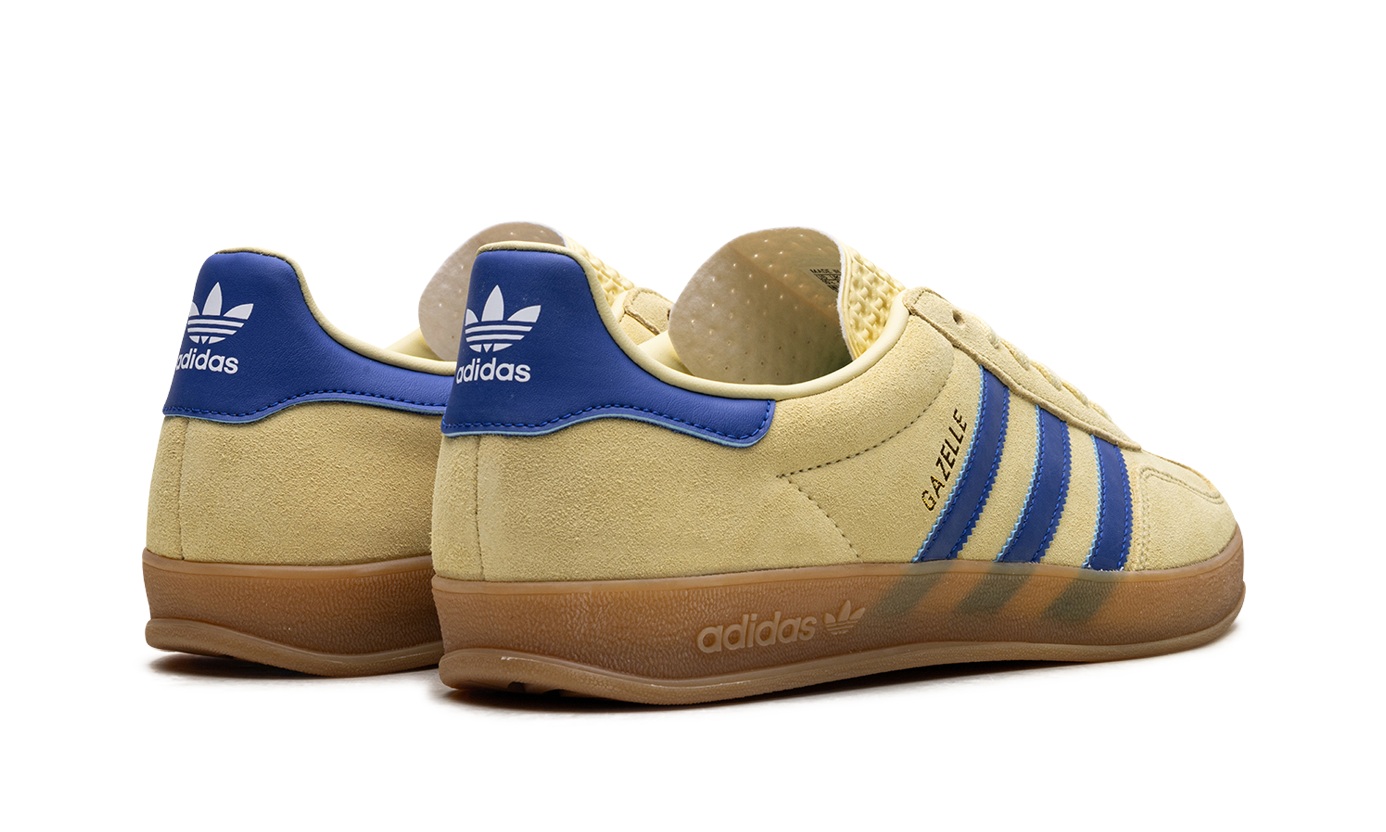 adidas gazelle indoor powder yellow royal blue+JH5406+diagnol right behind view