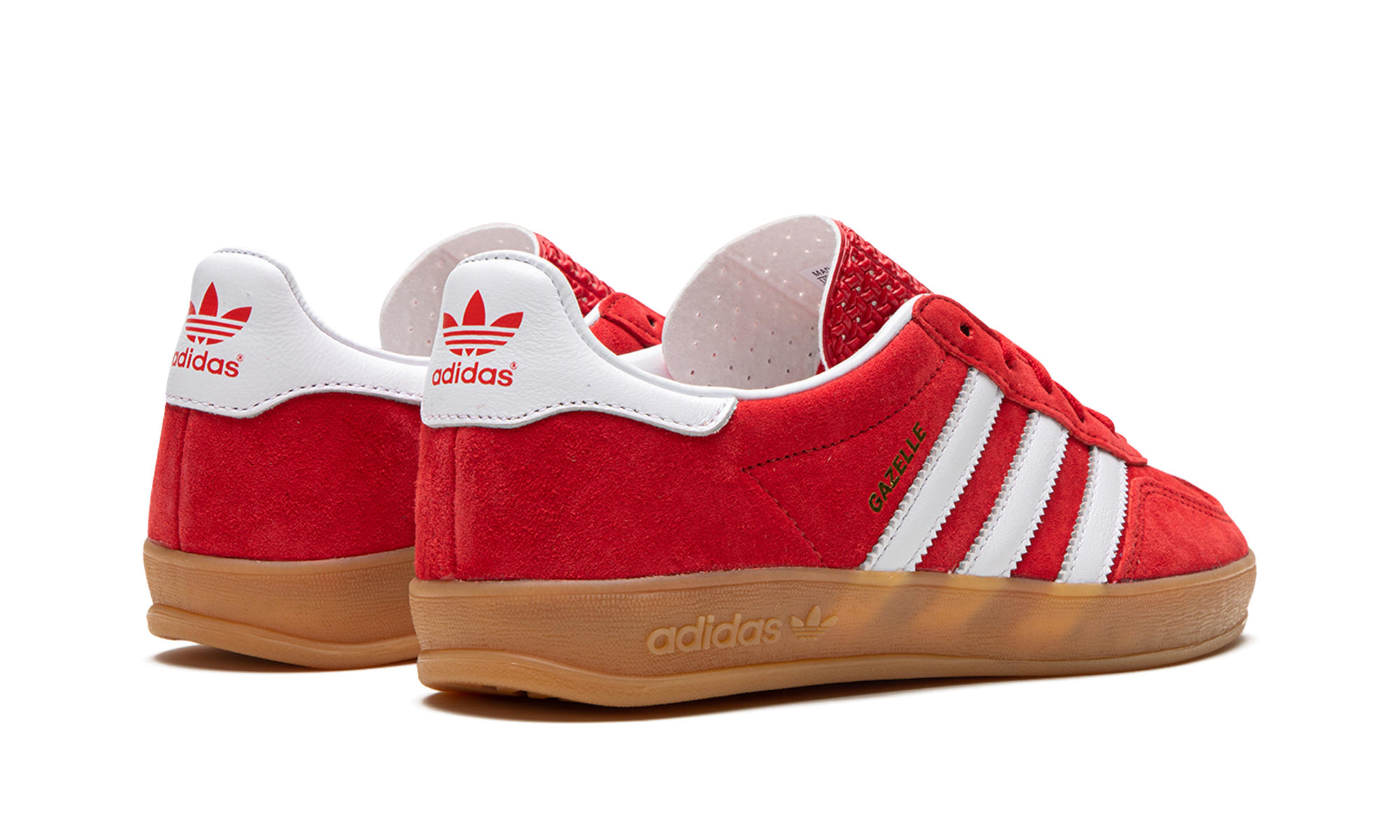 adidas gazelle indoor scarlet cloud white+H06261+diagnol right behind view