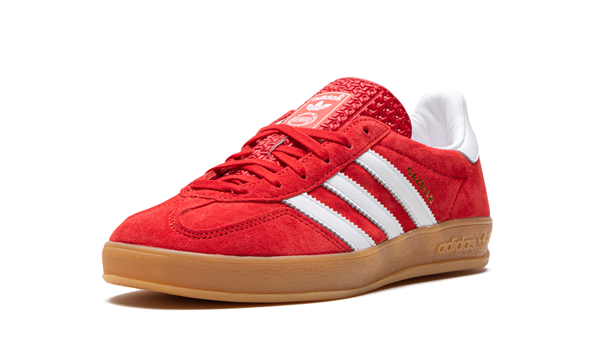 adidas gazelle indoor scarlet cloud white+H06261+left diagnol single view