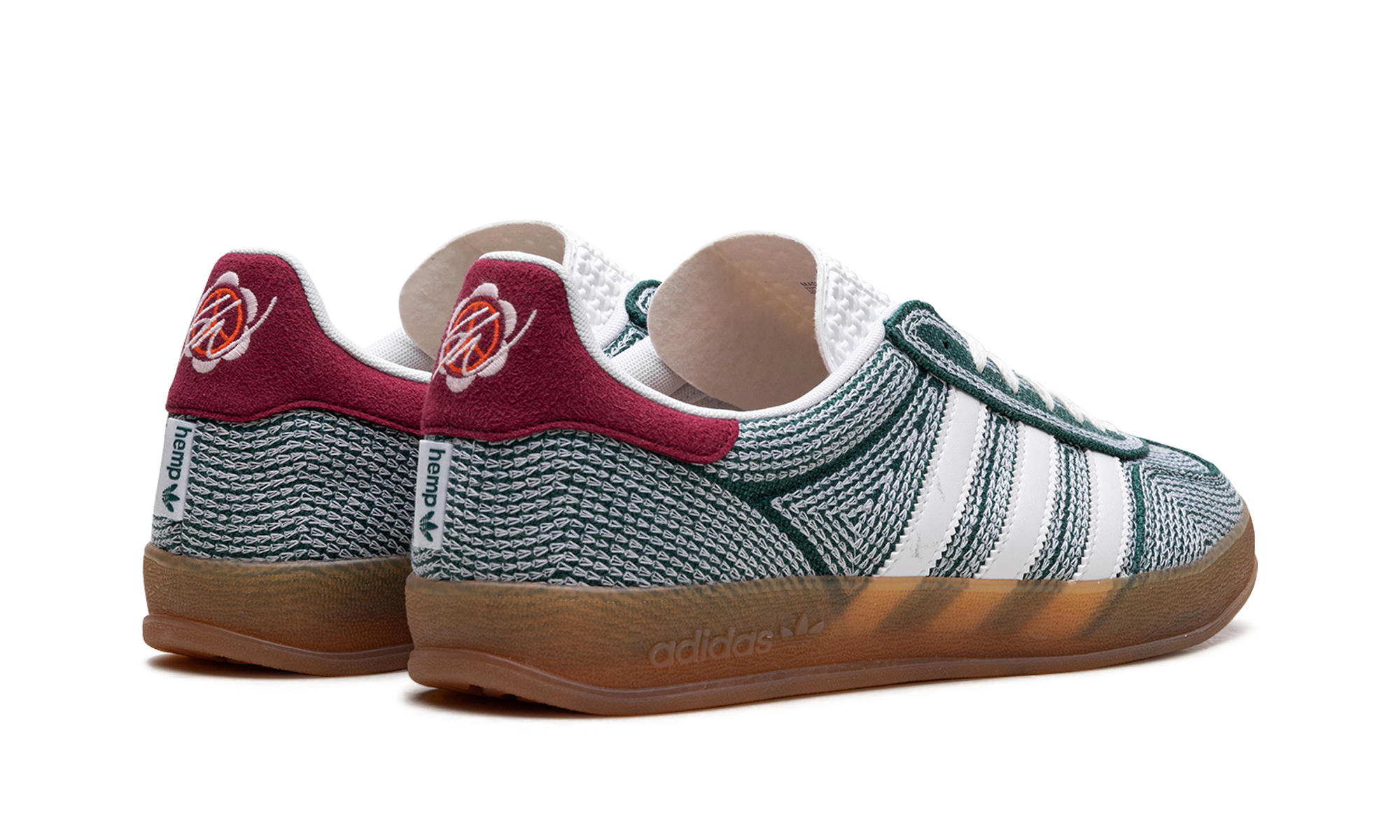 adidas gazelle indoor sean wotherspoon hemp green+IG1456+diagnol right behind view