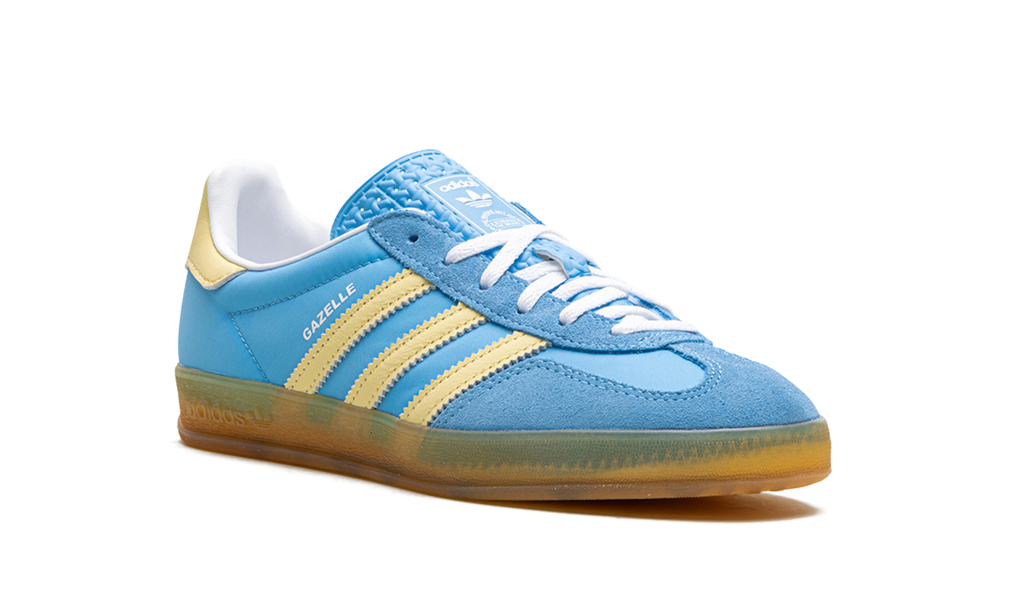 adidas gazelle indoor semi blue burst almost yellow women s+IE2960+diagnol right view