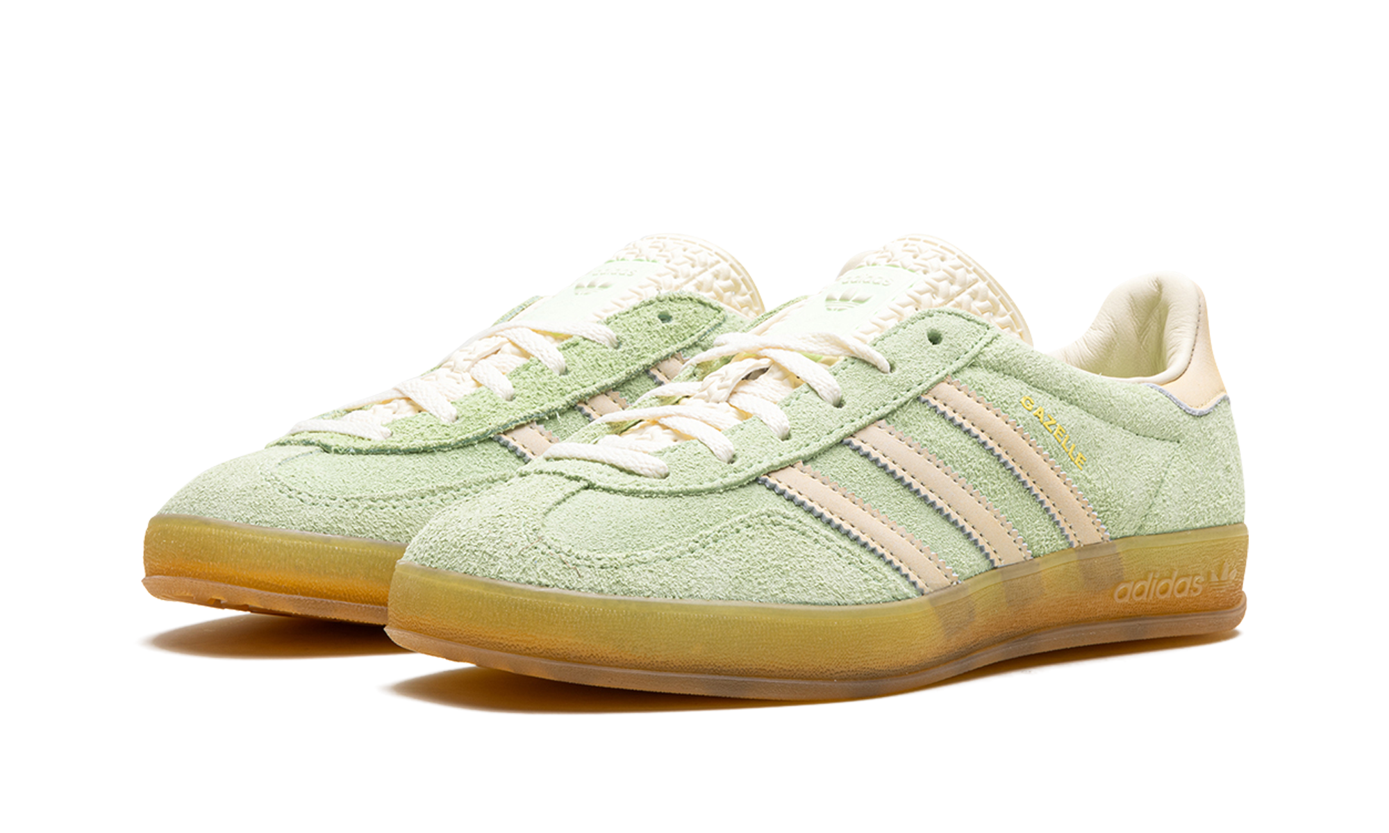 adidas gazelle indoor semi green spark women s+IE2948+diagnol left view