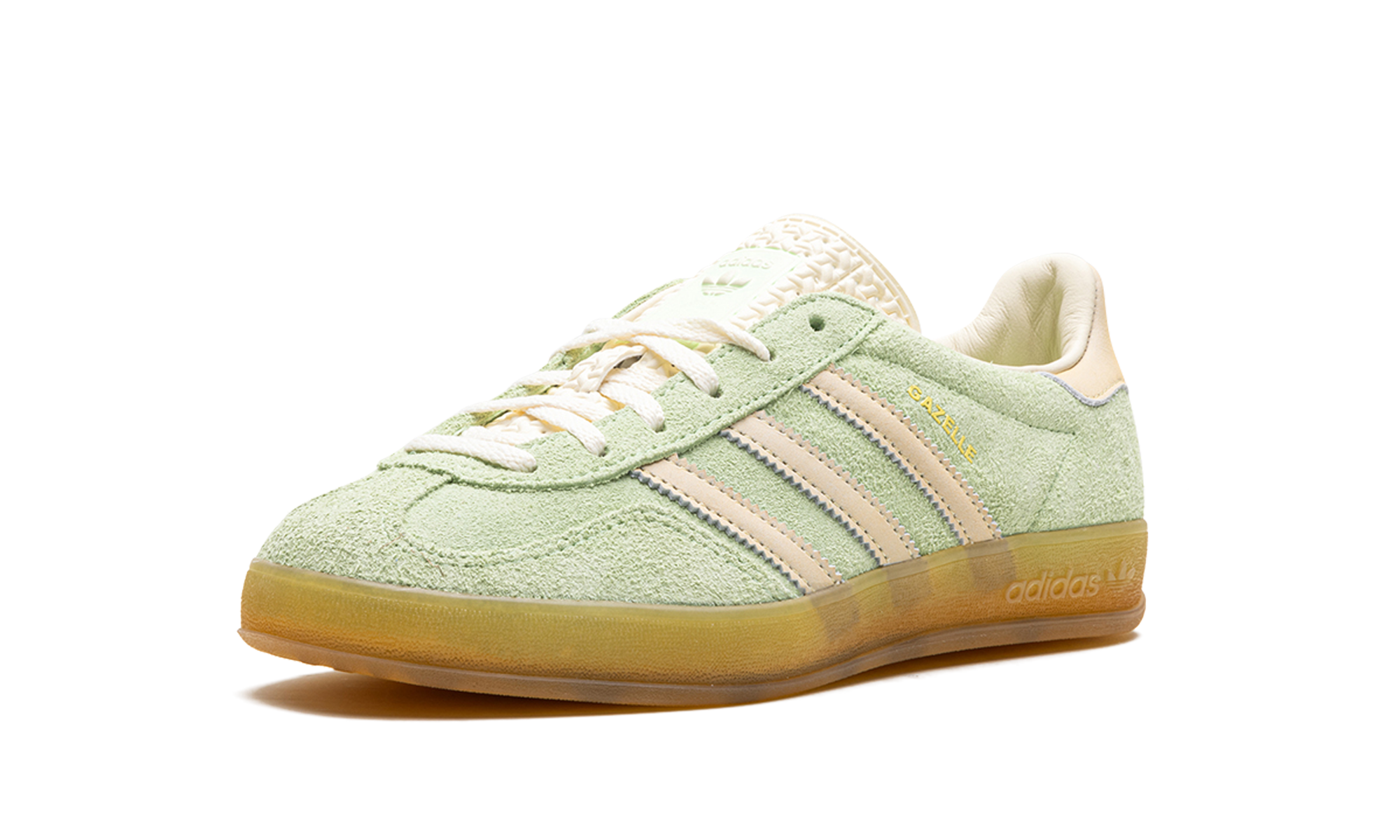 adidas gazelle indoor semi green spark women s+IE2948+left diagnol single view