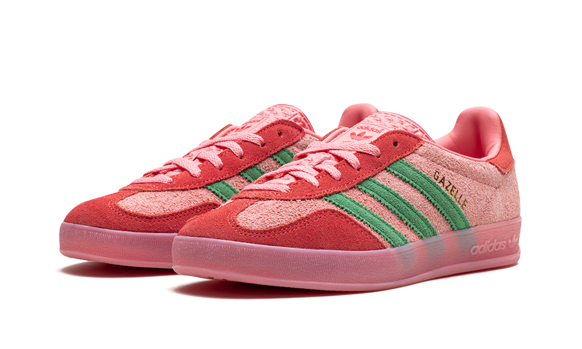 adidas gazelle indoor semi pink spark preloved scarlet women s+IG6782+diagnol left view