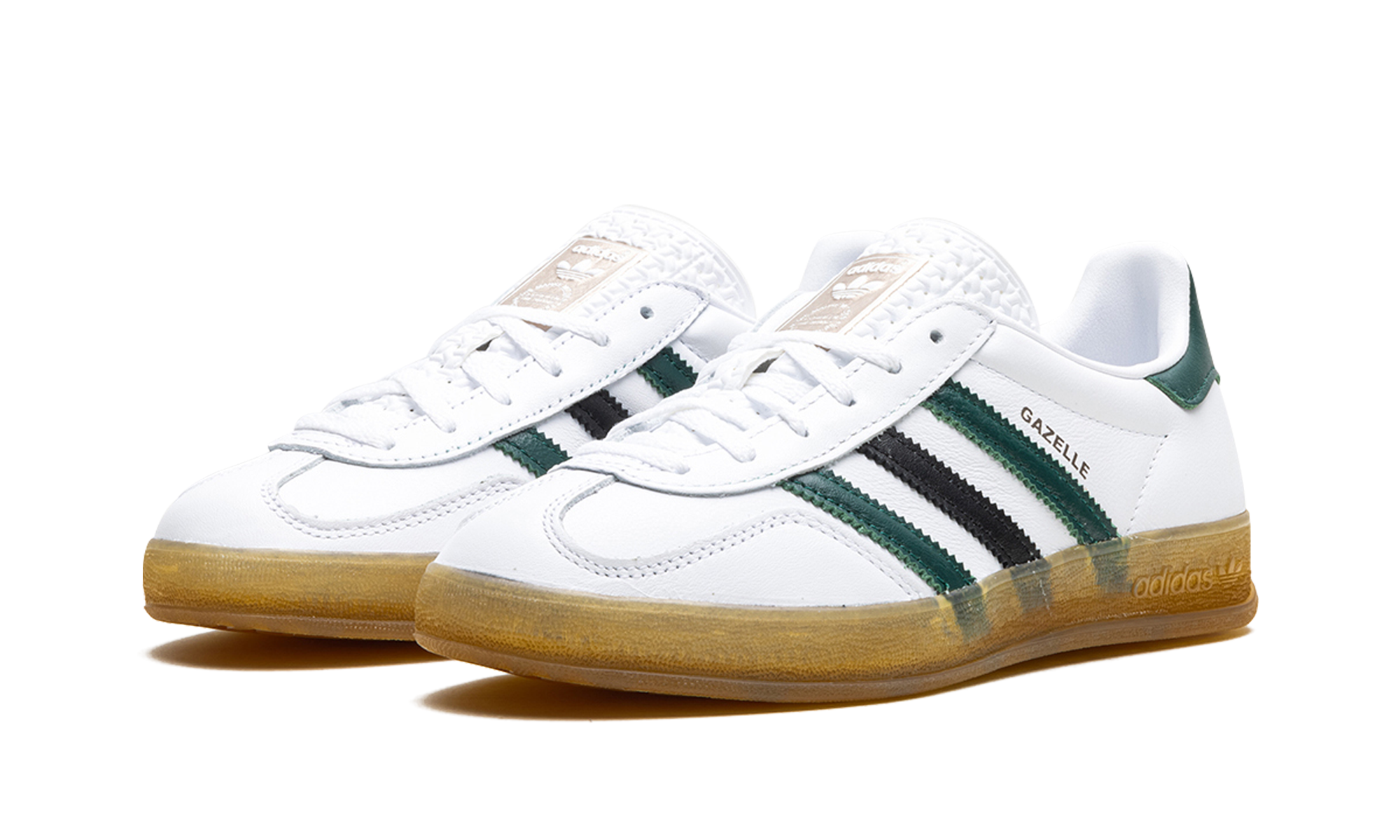 adidas gazelle indoor white collegiate green women s+IE2957+diagnol left view